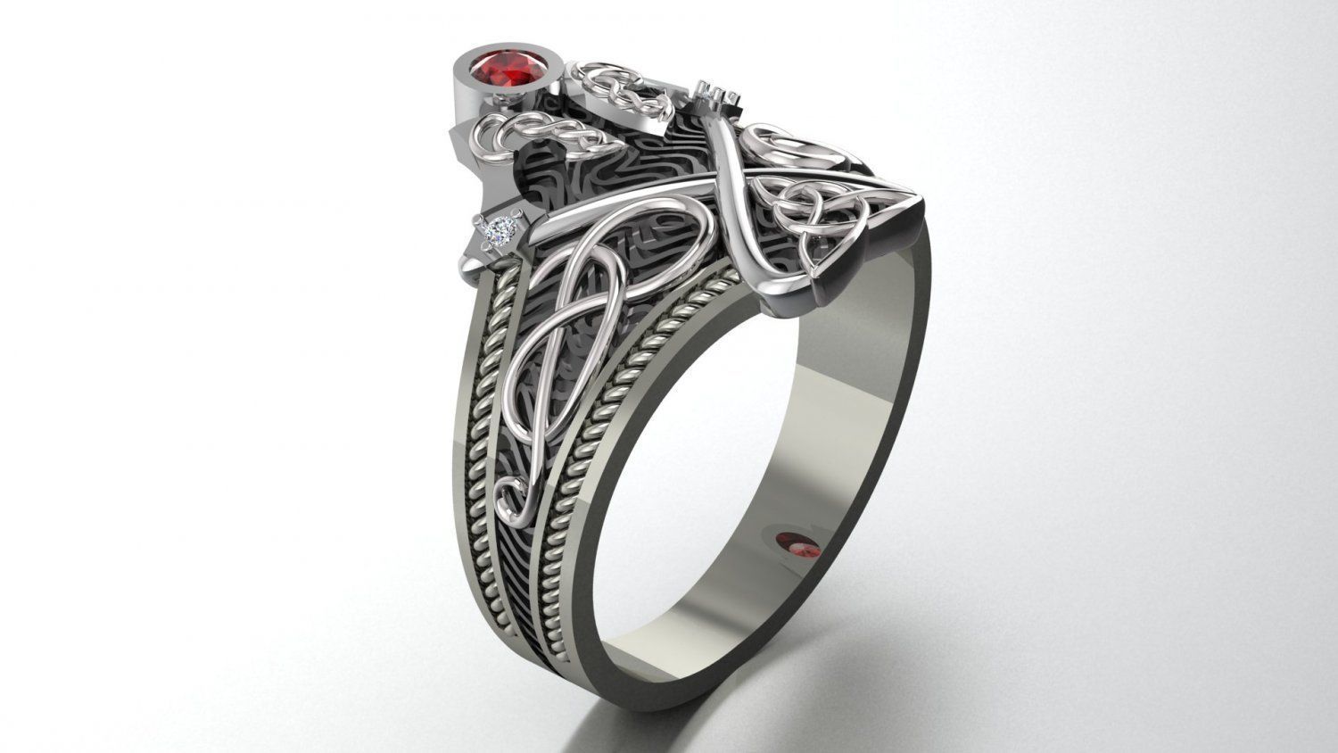 Berserk nordic ring 3D print model_1