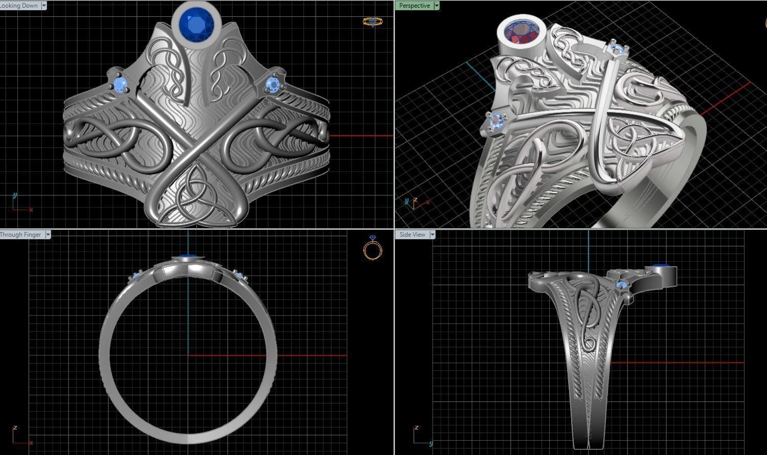 Berserk nordic ring 3D print model_2