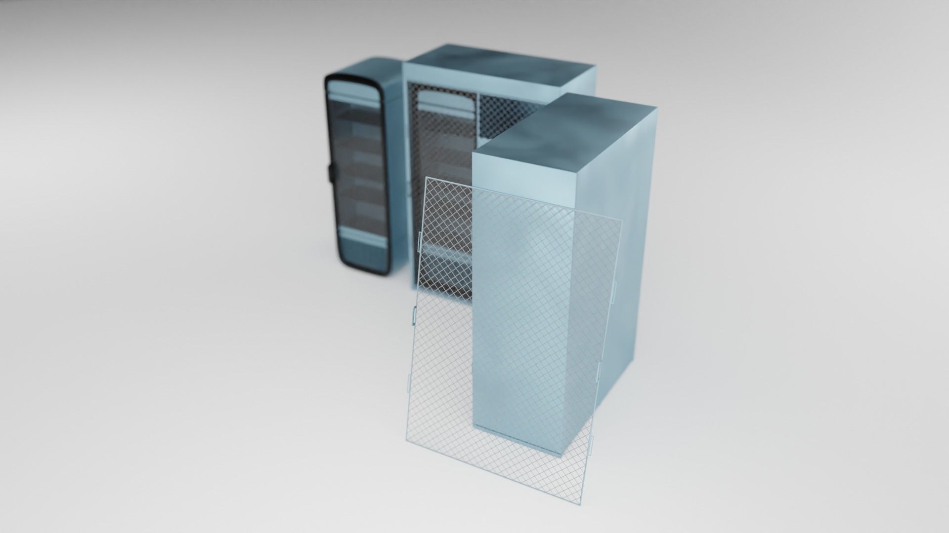 Grocery Fridge and Cage Free 3D model_2