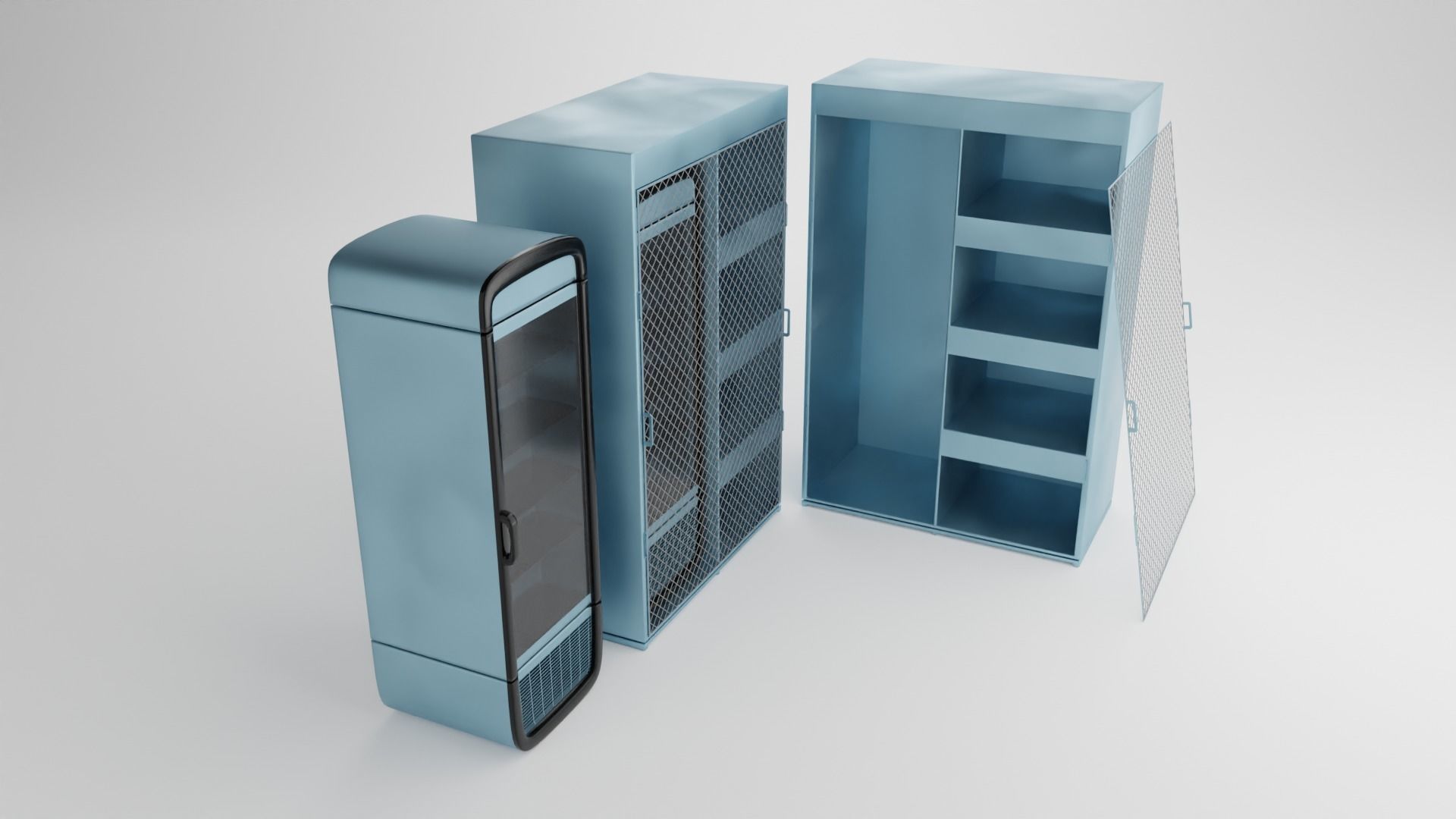 Grocery Fridge and Cage Free 3D model_5
