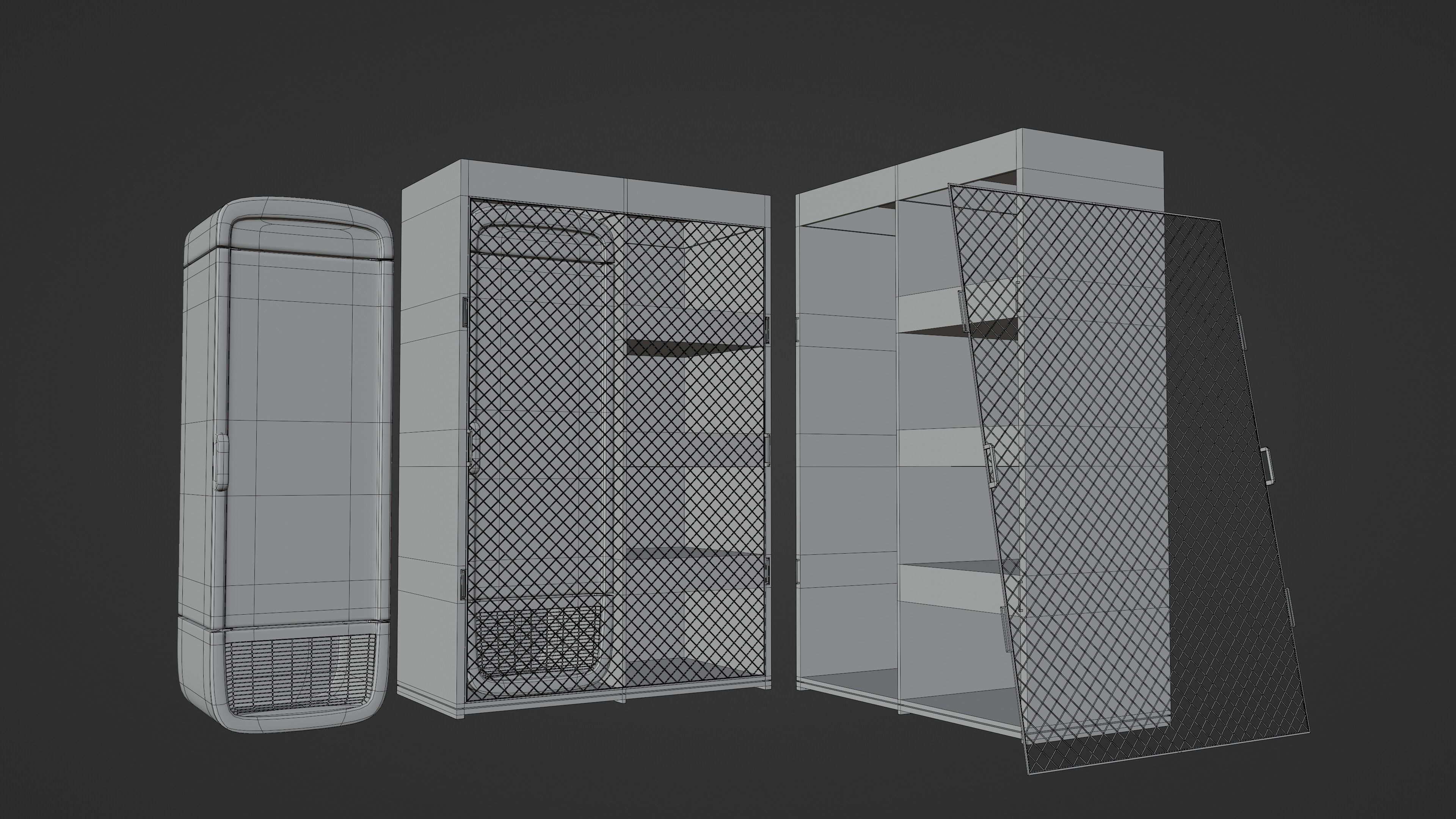 Grocery Fridge and Cage Free 3D model_9
