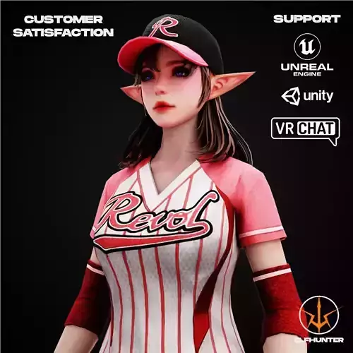 EXCLUSIVE ELF HUNTER EDITION RIGGED CHARACTER ELF BASEBALL Low-poly 3D model