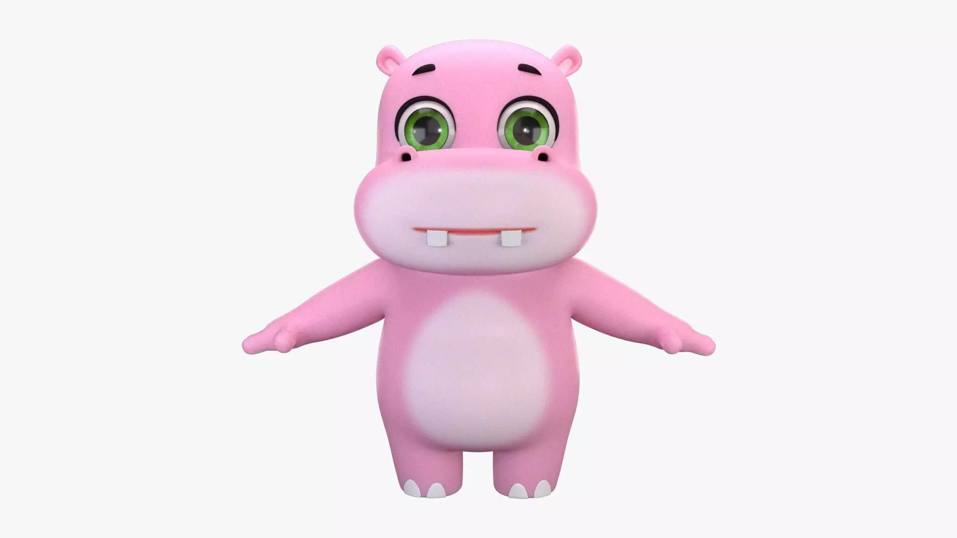Cartoon Hippo Low-poly 3D model_0