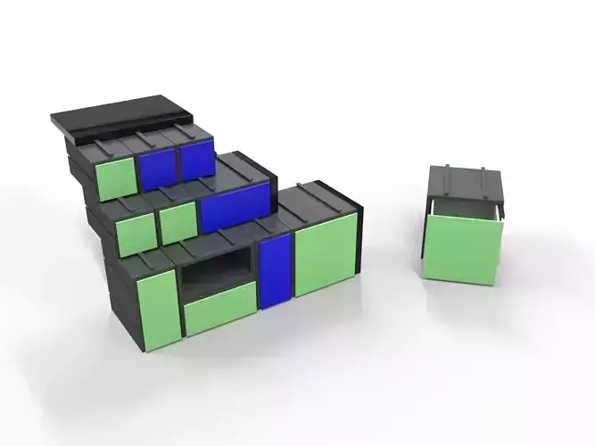 Metro Style Modular Printable Drawer System  3D print model