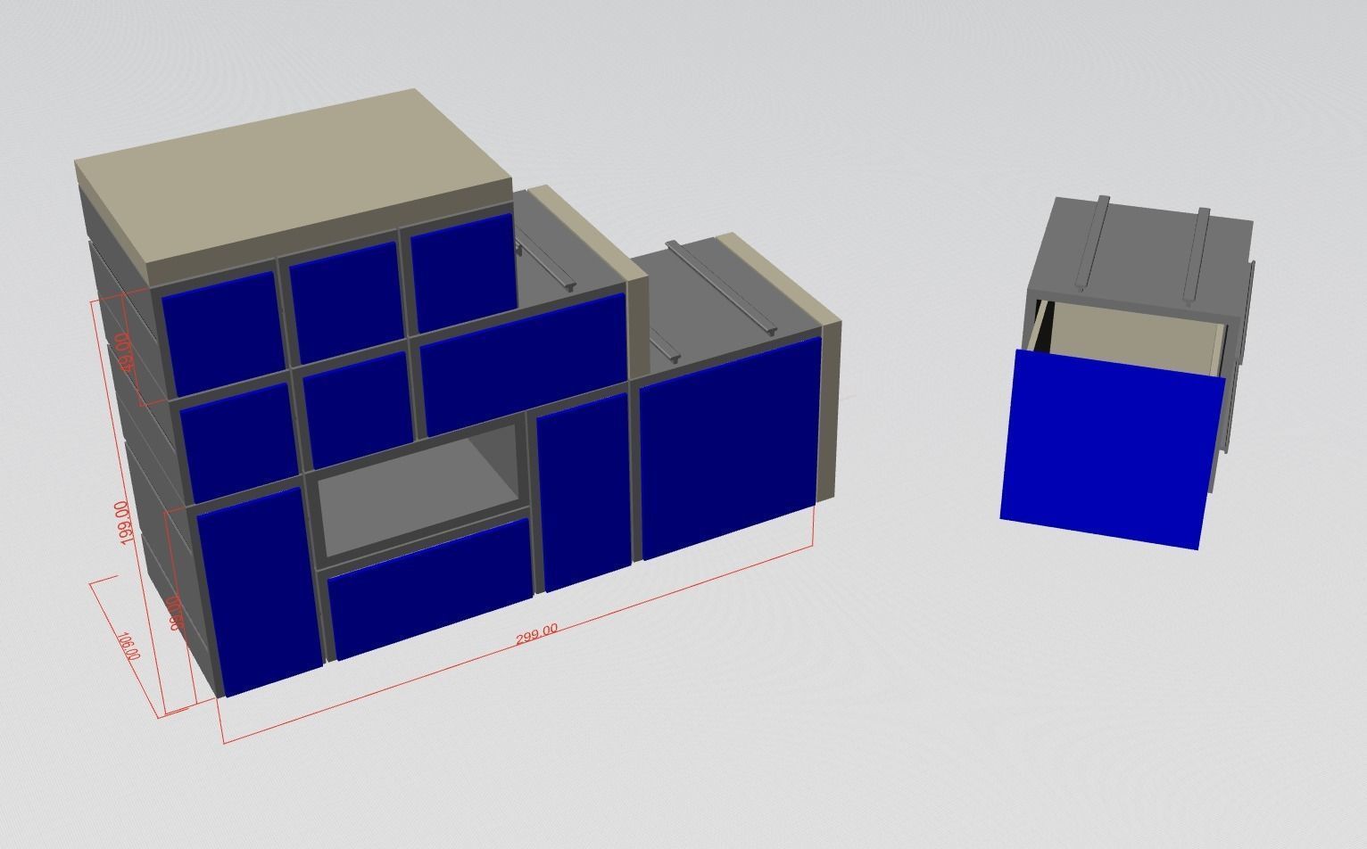 Metro Style Modular Printable Drawer System  3D print model_9