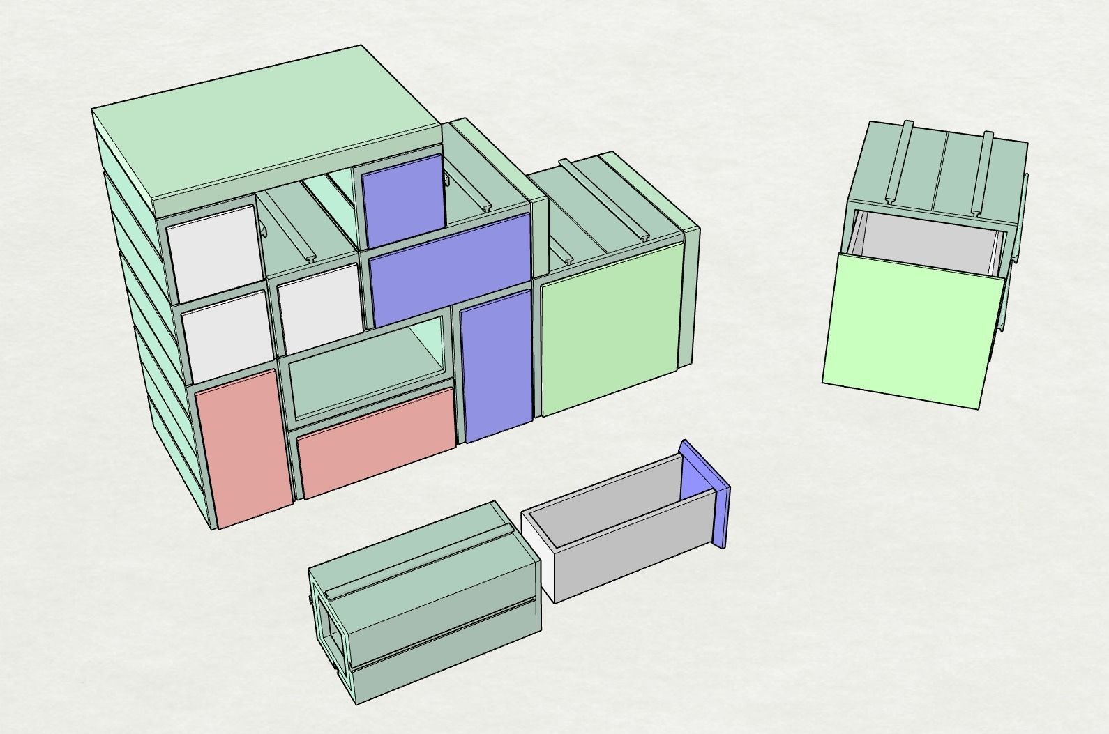 Metro Style Modular Printable Drawer System  3D print model_2