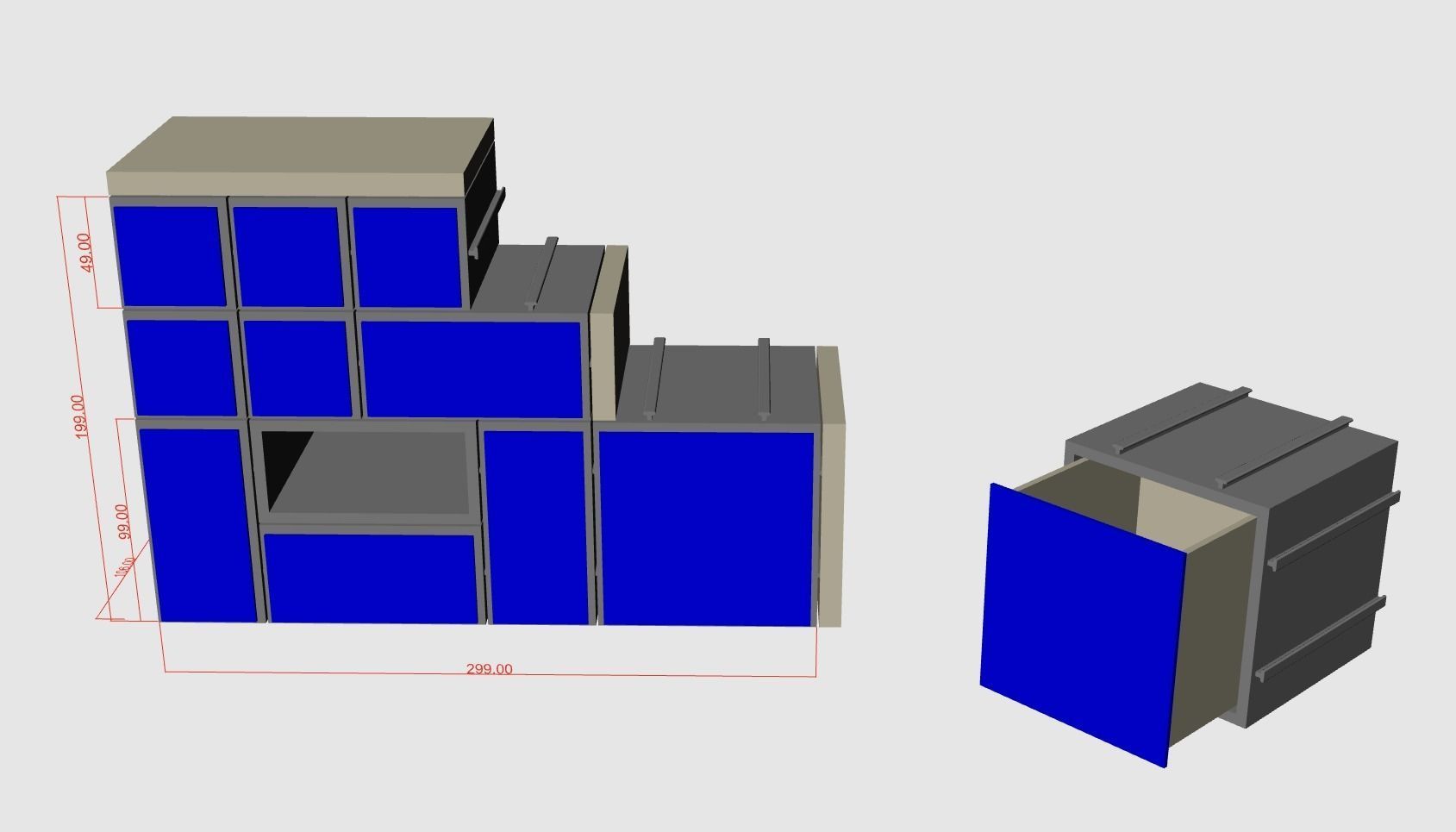 Metro Style Modular Printable Drawer System  3D print model_10