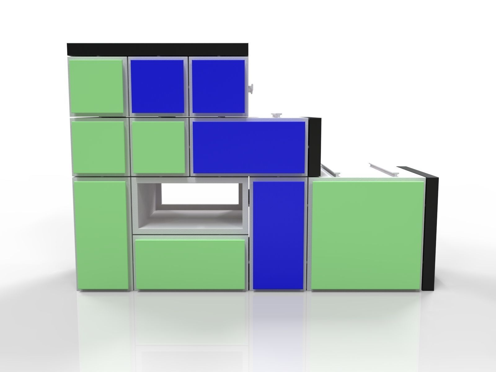 Metro Style Modular Printable Drawer System  3D print model_5