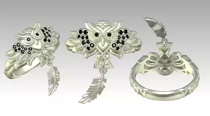 Owl jewelry ring 2