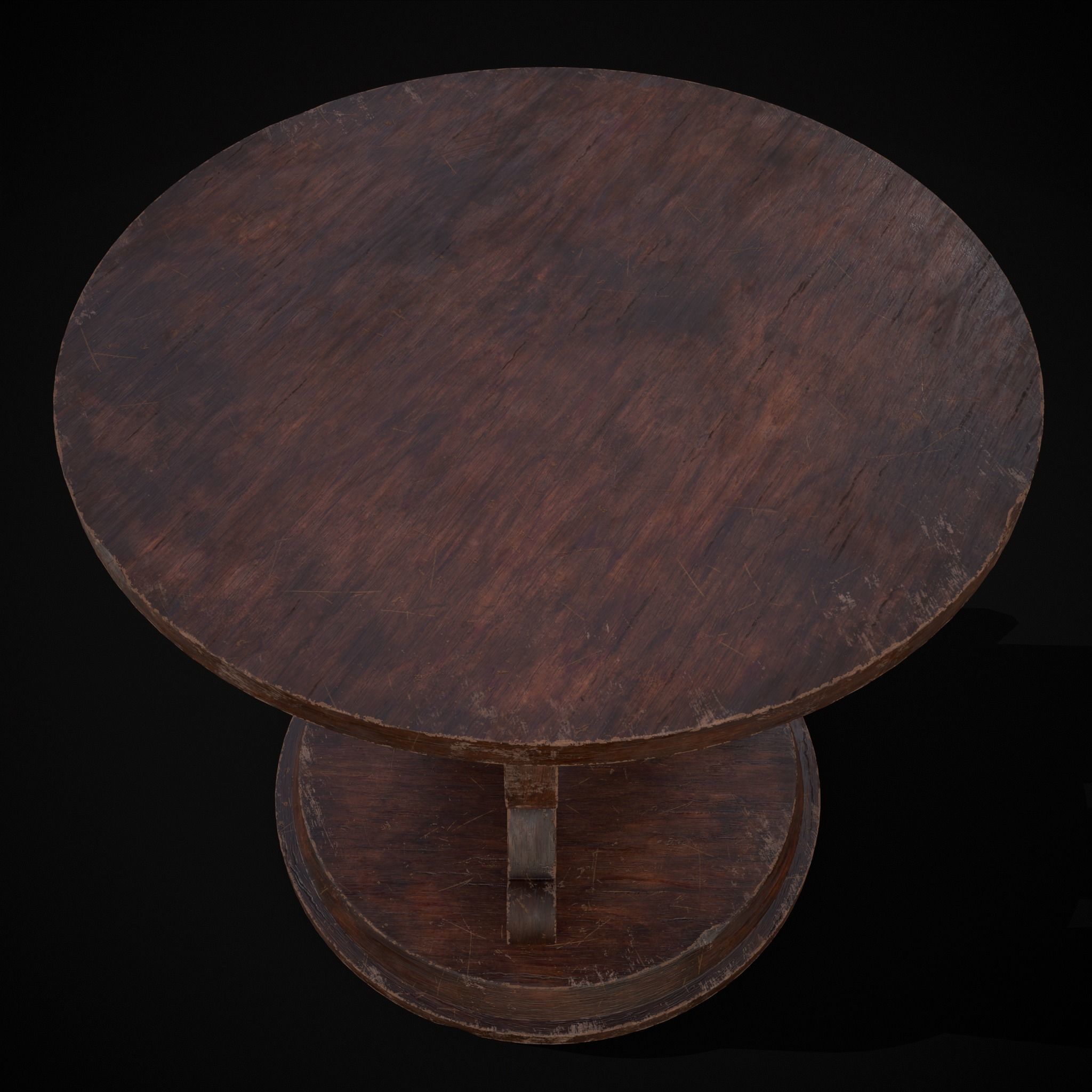 Medieval Antique Three Legged Table Low-poly 3D model_15