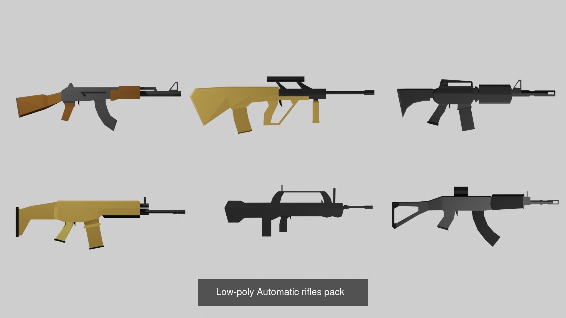 low poly weapons pack 3D Model Collection_8