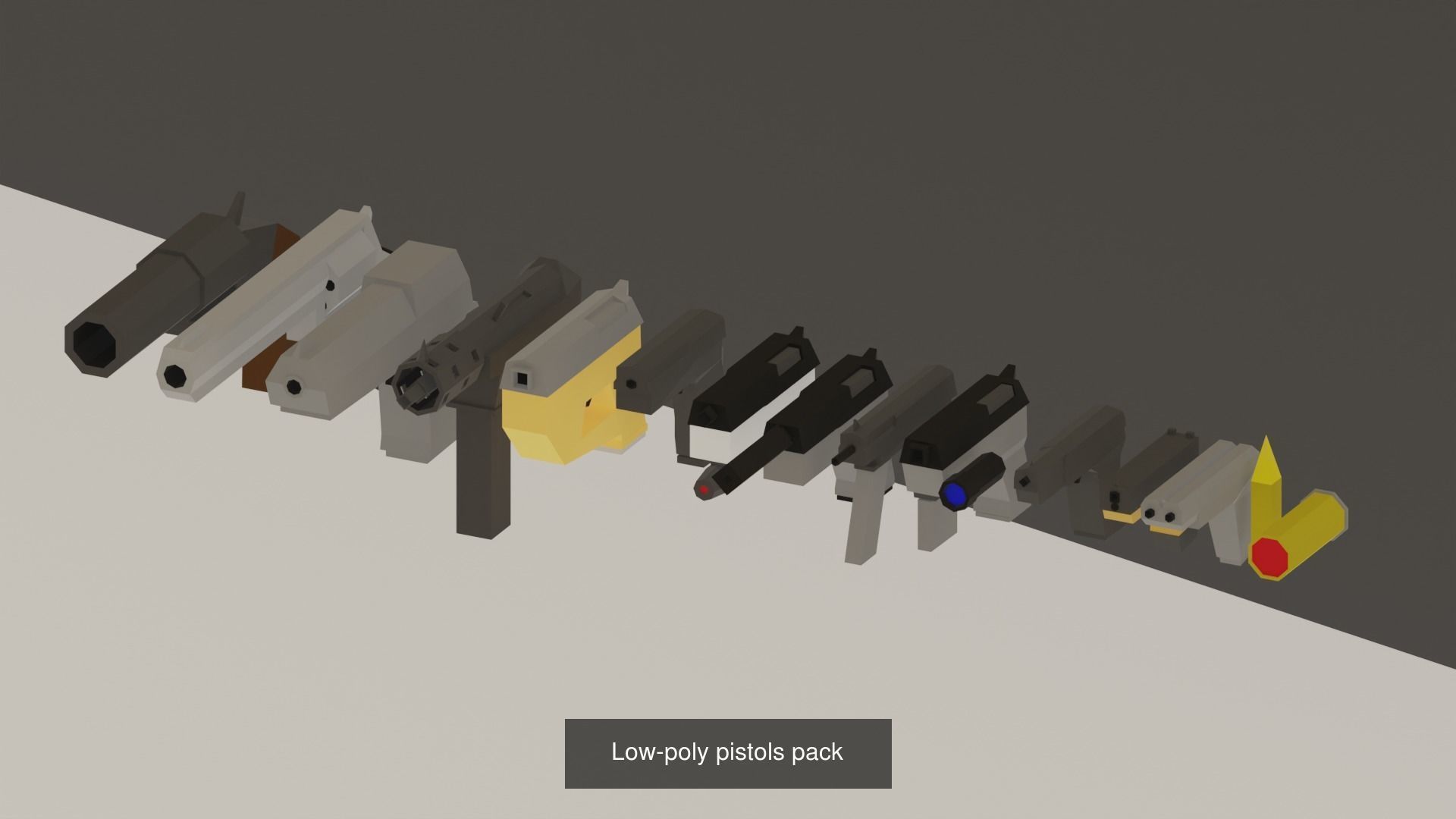 low poly weapons pack 3D Model Collection_6