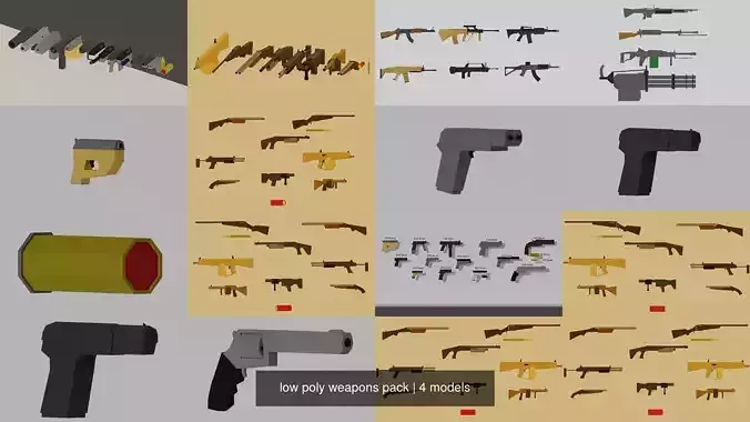 low poly weapons pack