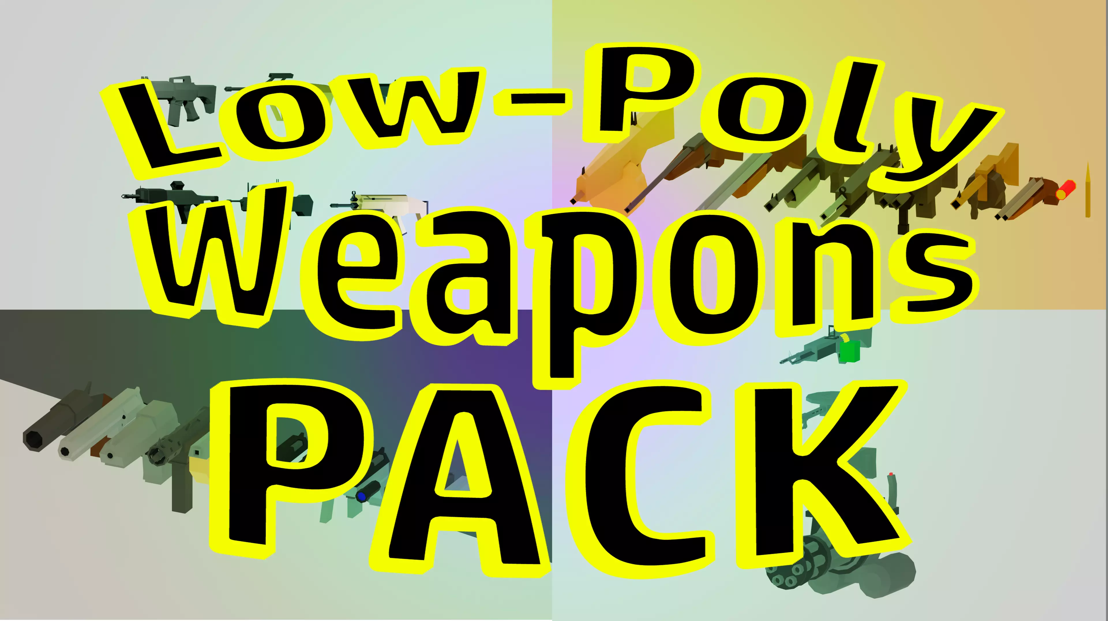 low poly weapons pack 3D Model Collection_0
