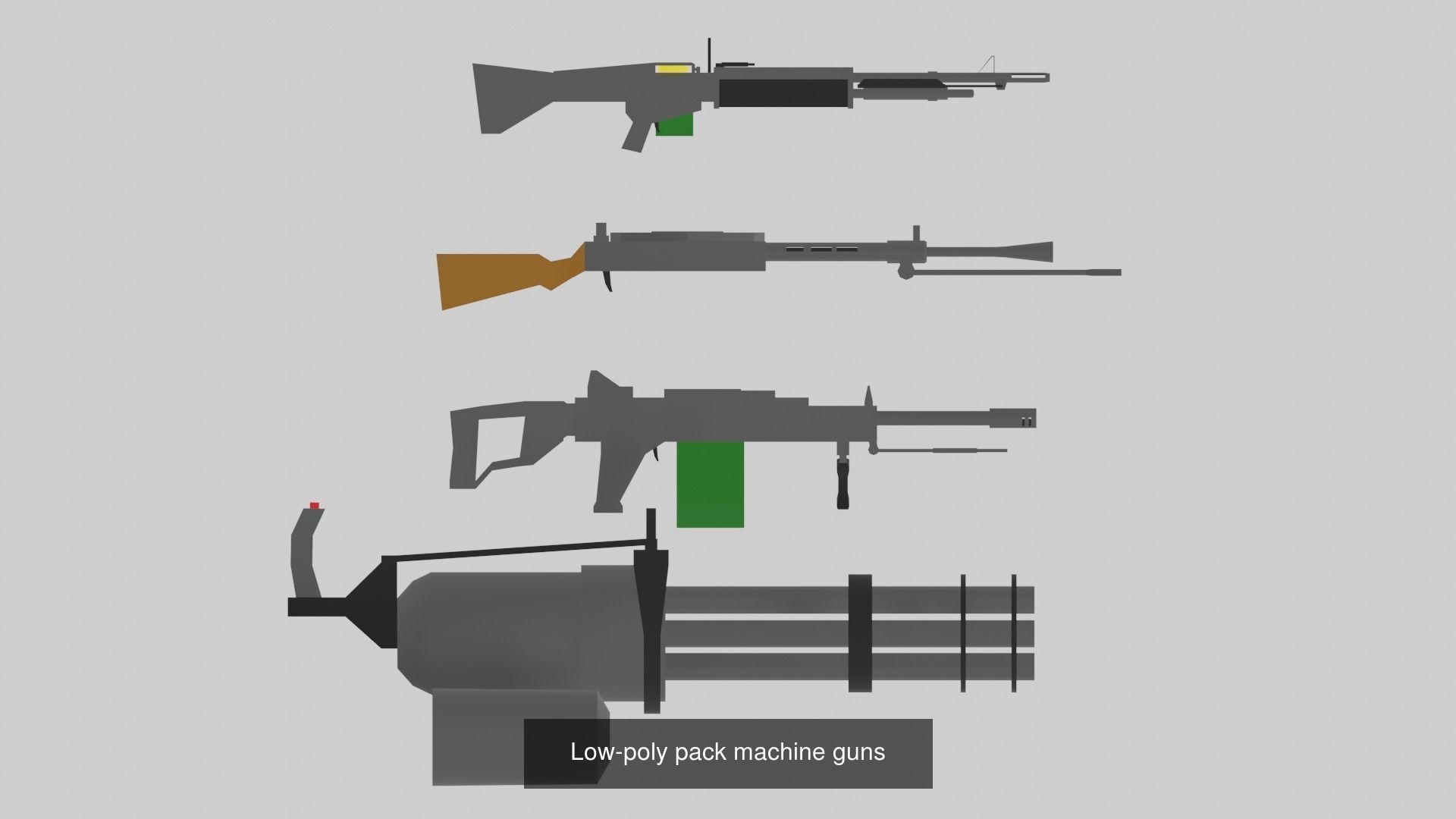low poly weapons pack 3D Model Collection_9