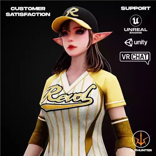 EXCLUSIVE ELF HUNTER EDITION RIGGED CHARACTER ELF BASEBALL Low-poly 3D model