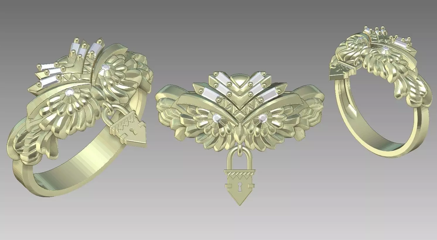 owl jewelry ring 5 3D print model