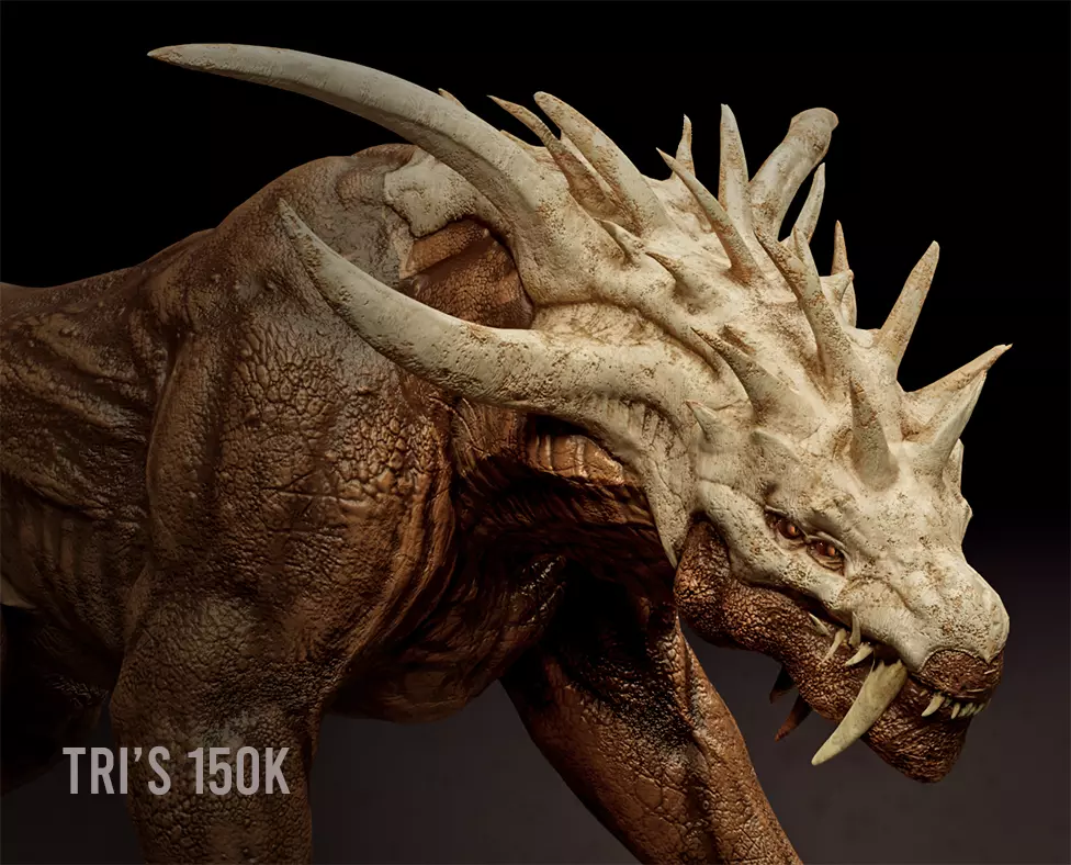 Hell-Hound Rigged Low-Poly Model Ideal for Basic Deformation Low-poly 3D model_0