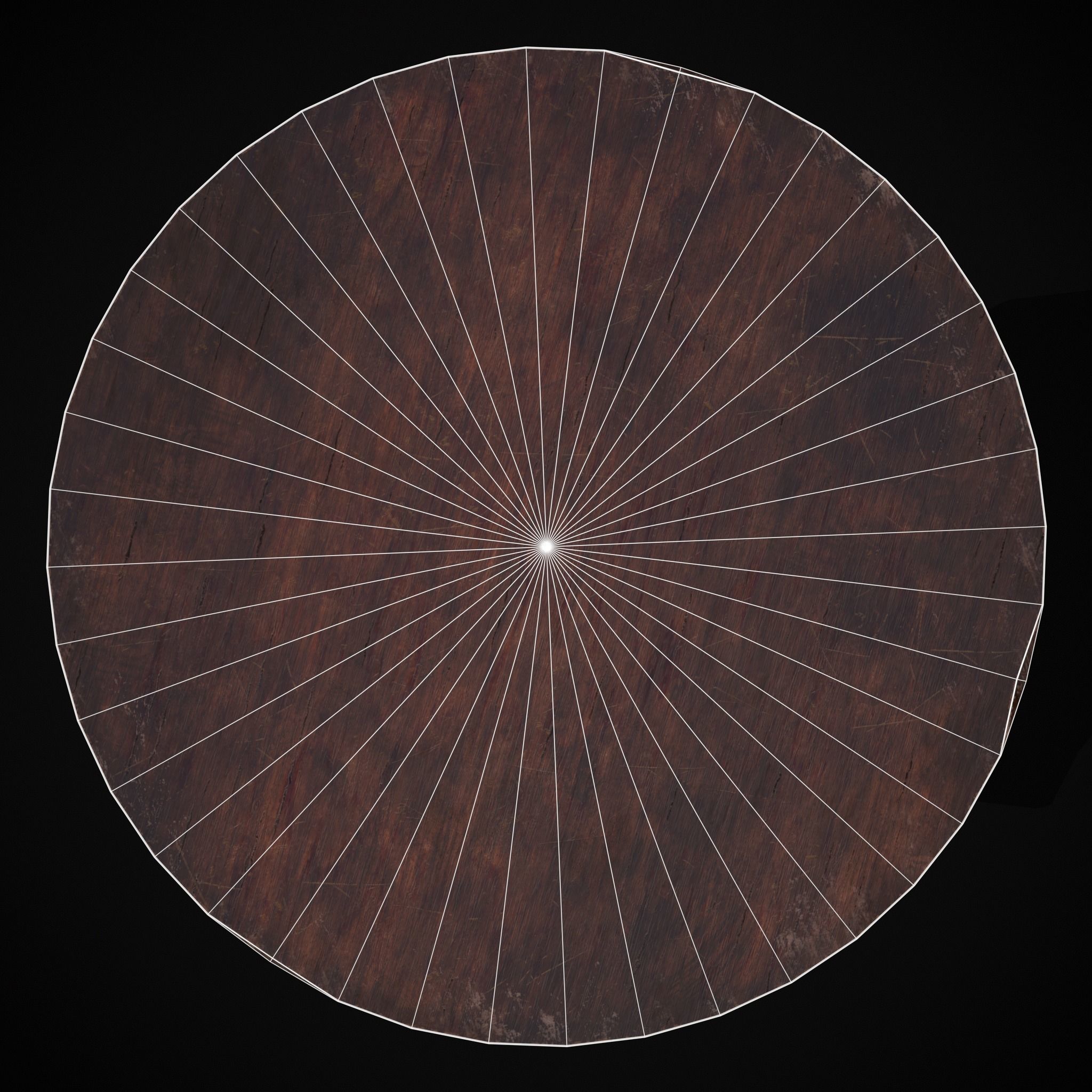 Medieval Antique Spiral Pedestal Round End Table Low-poly 3D model_18