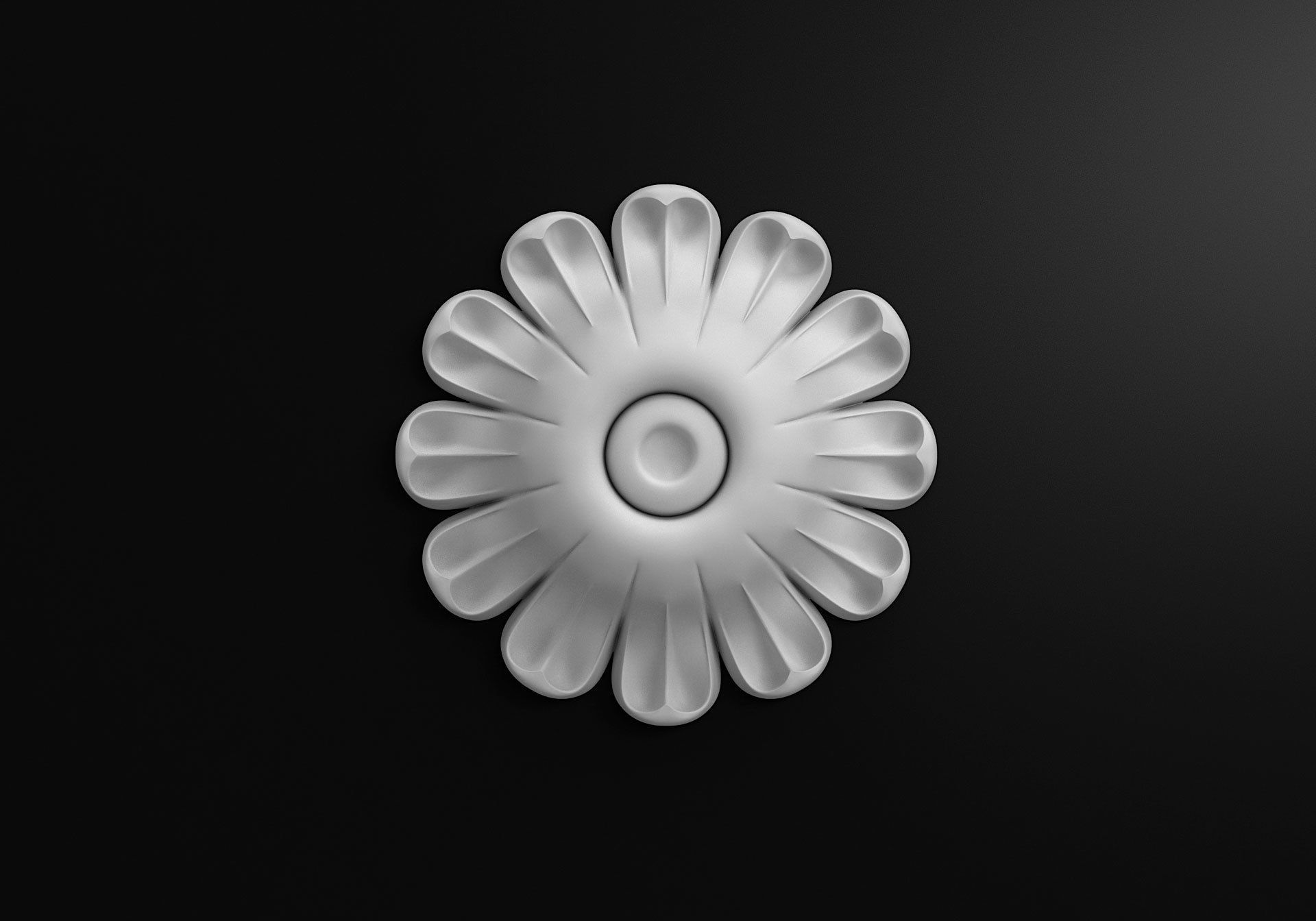 Carved rosette  3D model_3