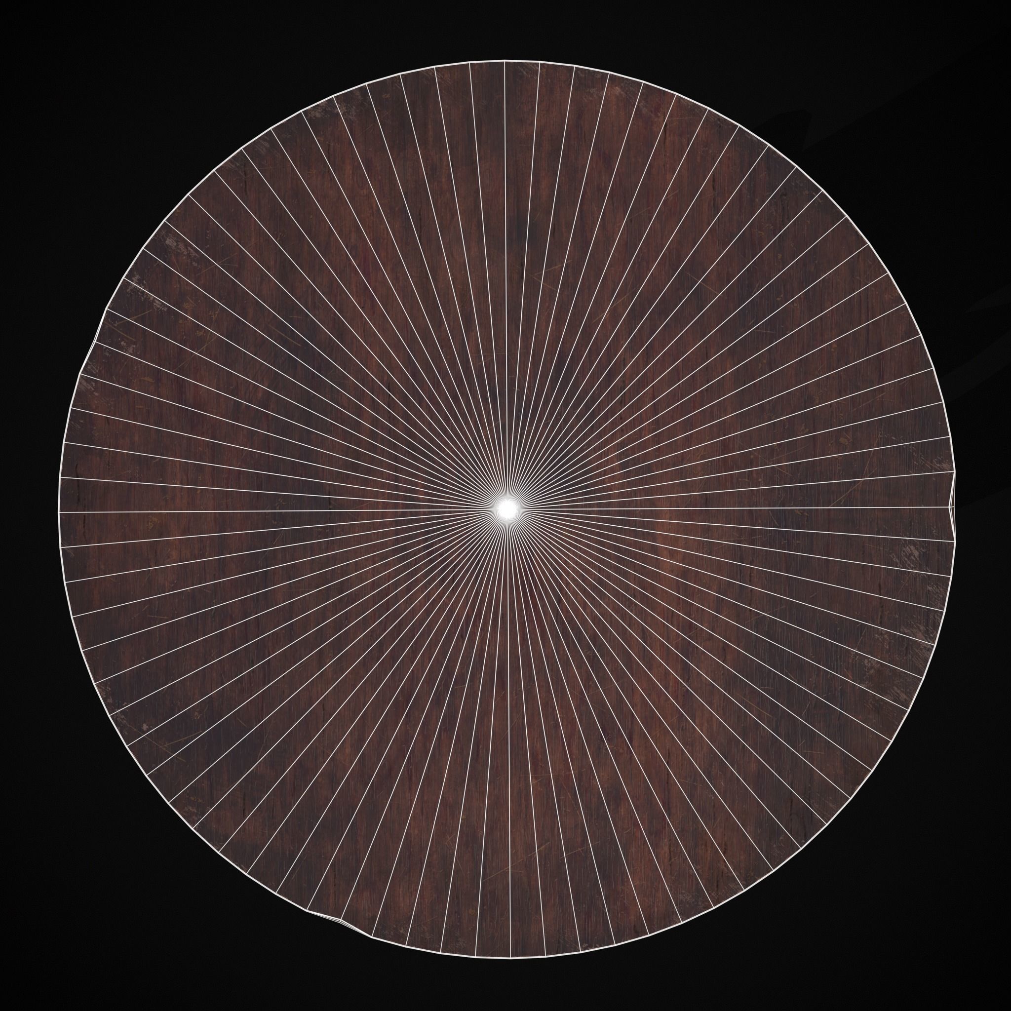 Medieval Mahogany Antique Three Legged Round Table Low-poly 3D model_18