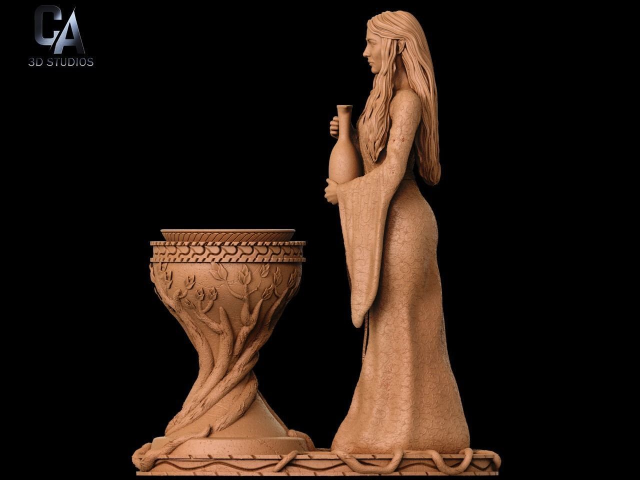 Galadriel 3D Print statue of mary 3D print model_4
