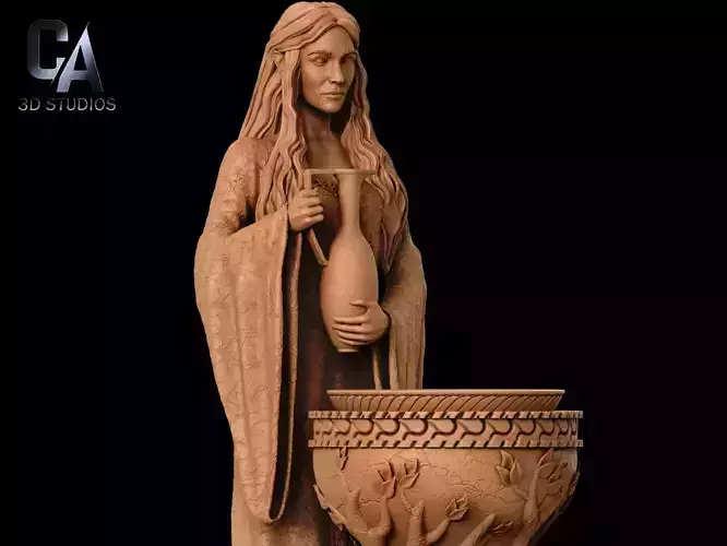 Galadriel 3D Print statue of mary 3D print model