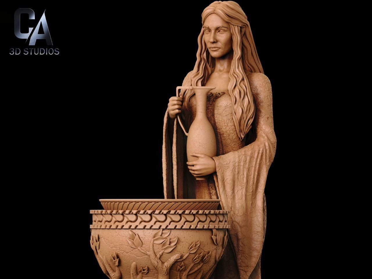 Galadriel 3D Print statue of mary 3D print model_1