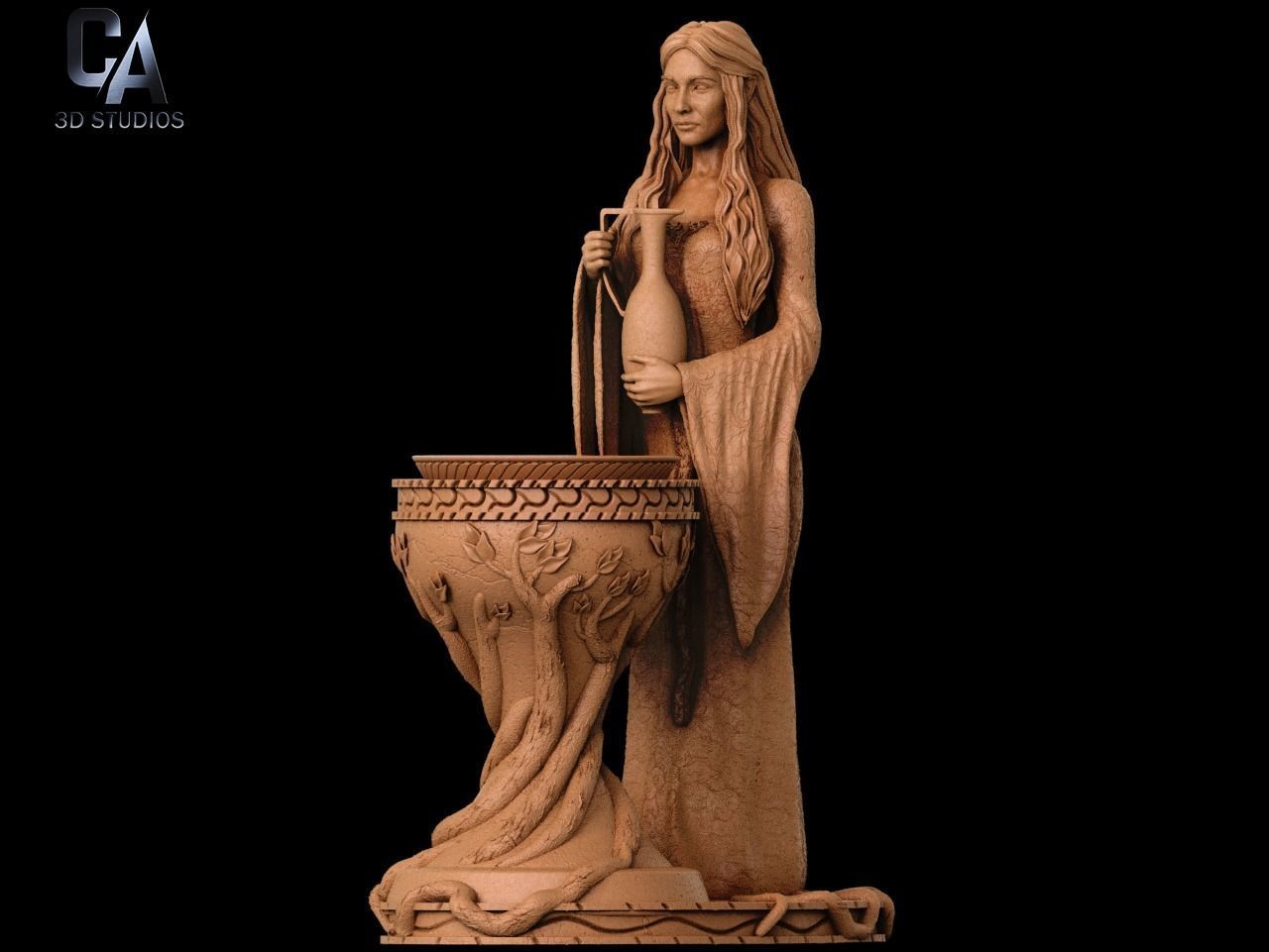 Galadriel 3D Print statue of mary 3D print model_3
