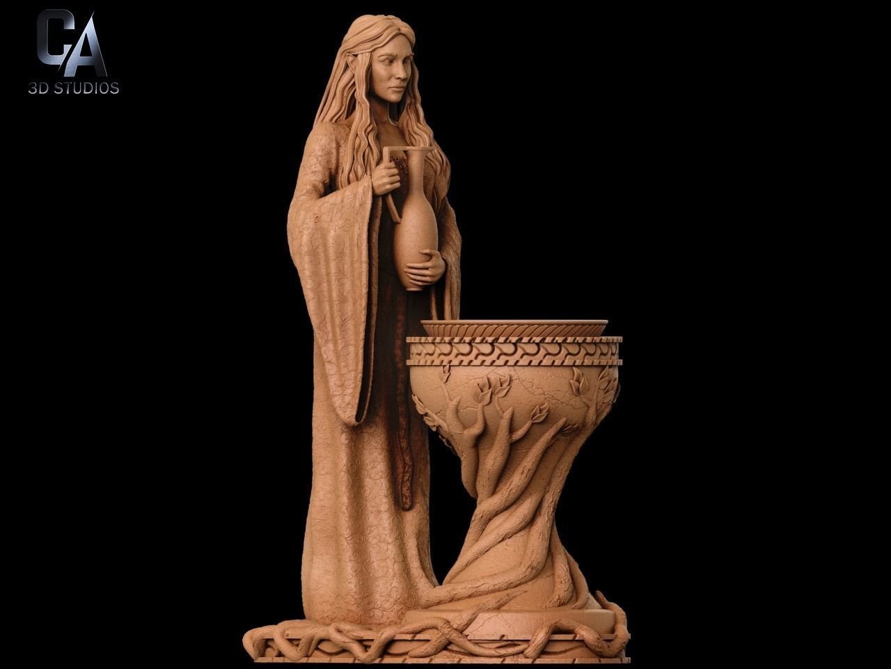 Galadriel 3D Print statue of mary 3D print model_7