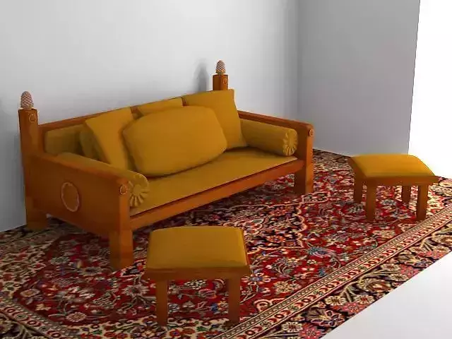 Indoor wooden sofa