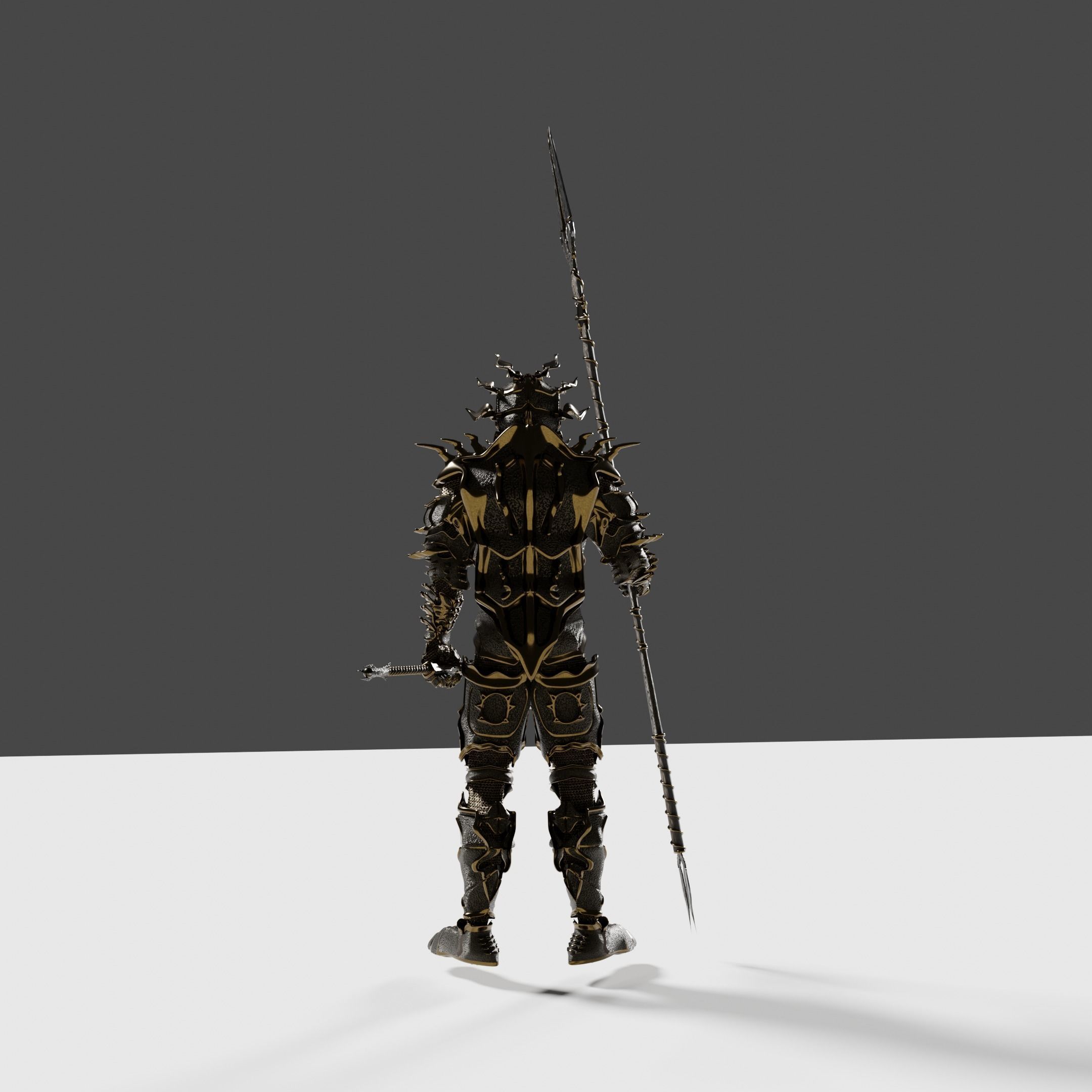 Sunlord and Moonlord set of armors and weapons 3D model_6