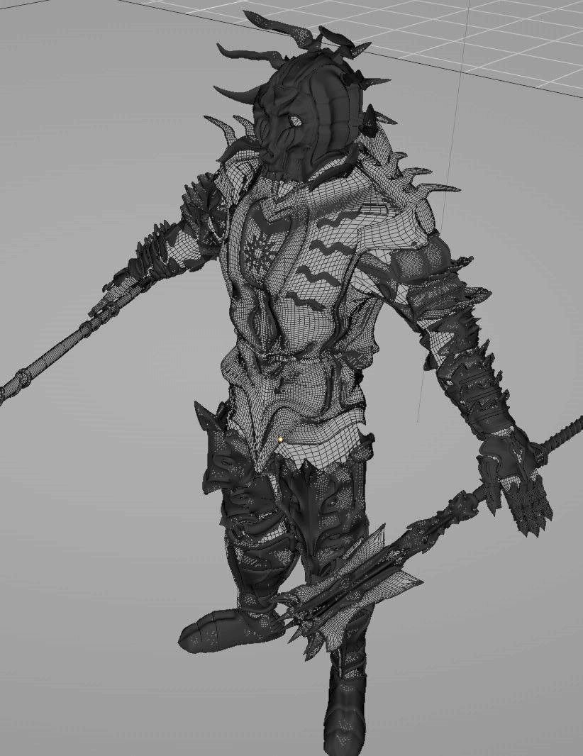 Sunlord and Moonlord set of armors and weapons 3D model_10