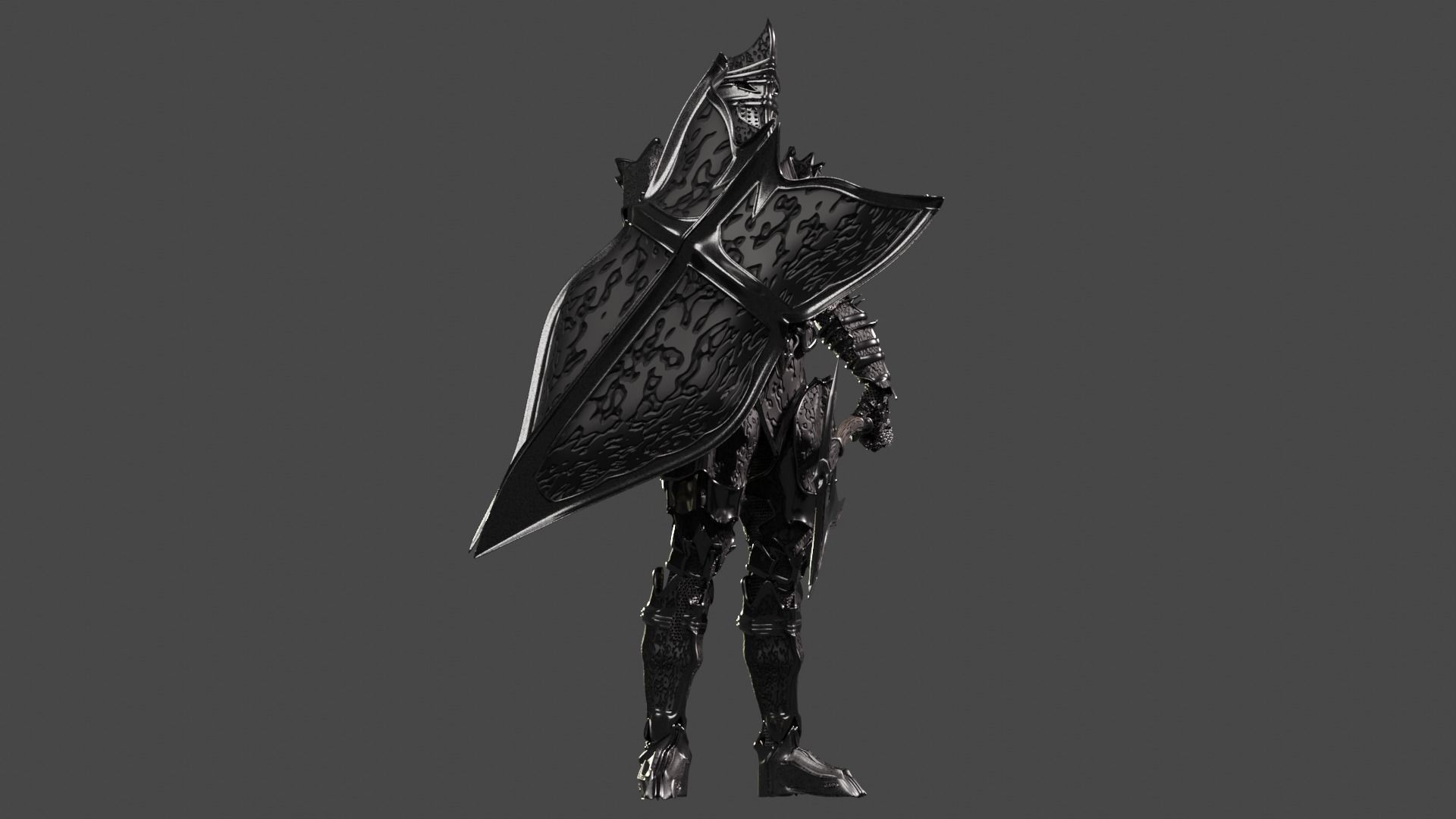 Sunlord and Moonlord set of armors and weapons 3D model_5