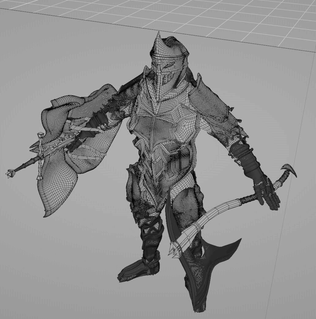 Sunlord and Moonlord set of armors and weapons 3D model_9