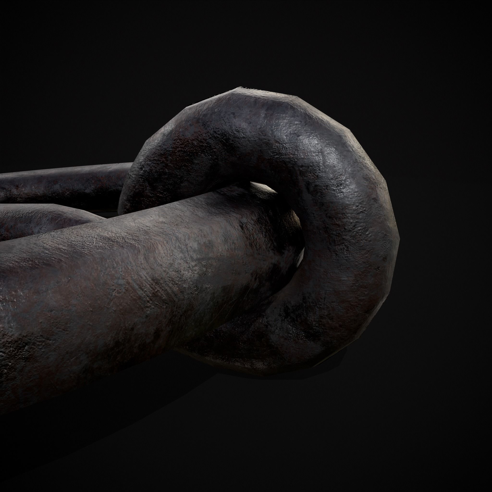 Medieval Hand Forged Iron Brooch Low-poly 3D model_13