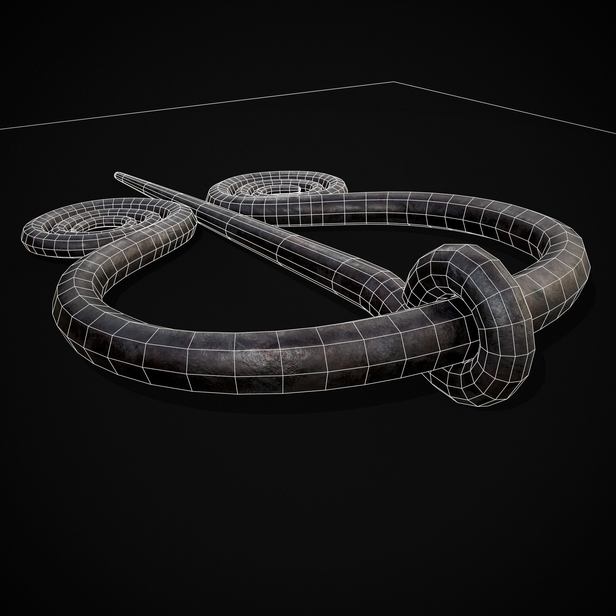 Medieval Hand Forged Iron Brooch Low-poly 3D model_24