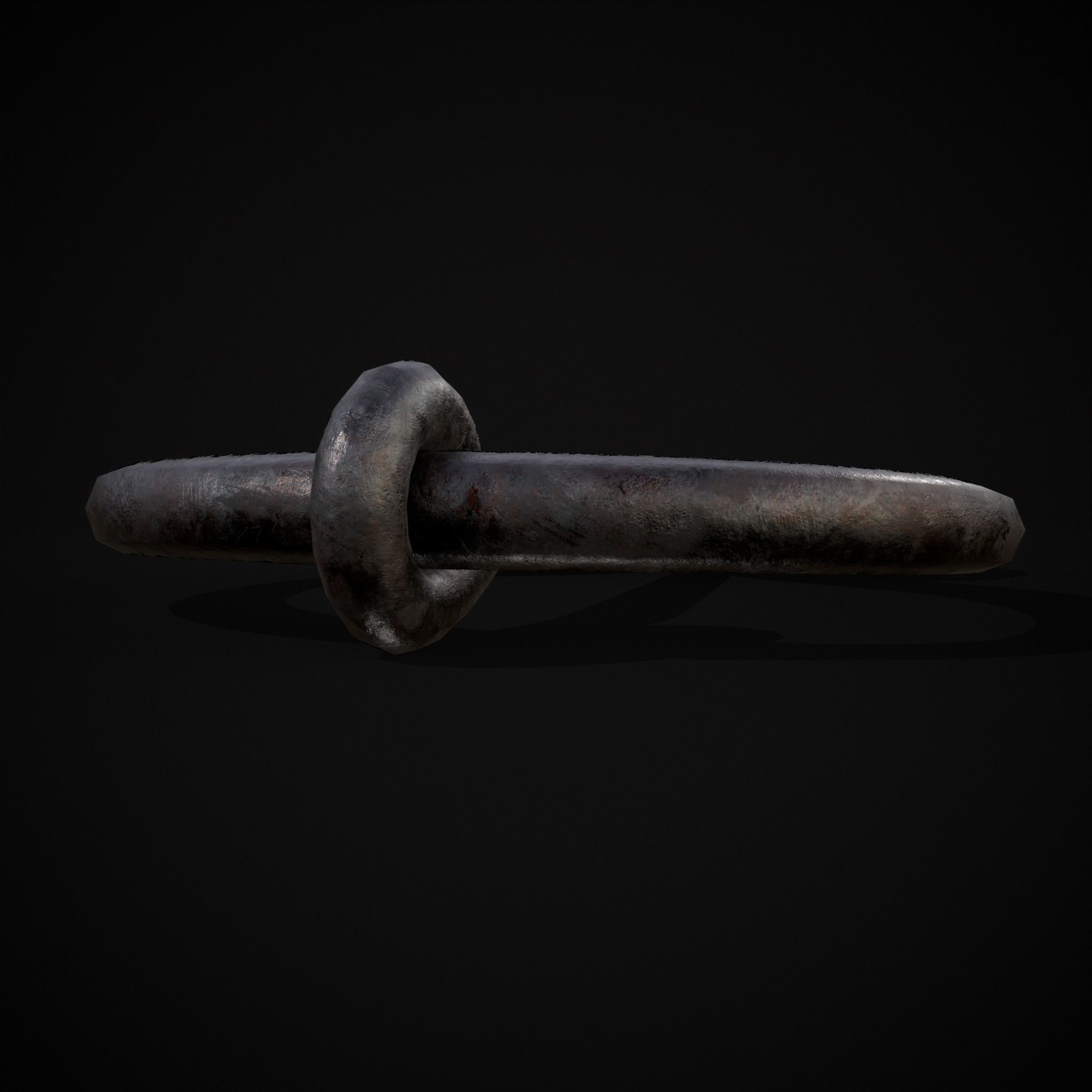 Medieval Hand Forged Iron Brooch Low-poly 3D model_7