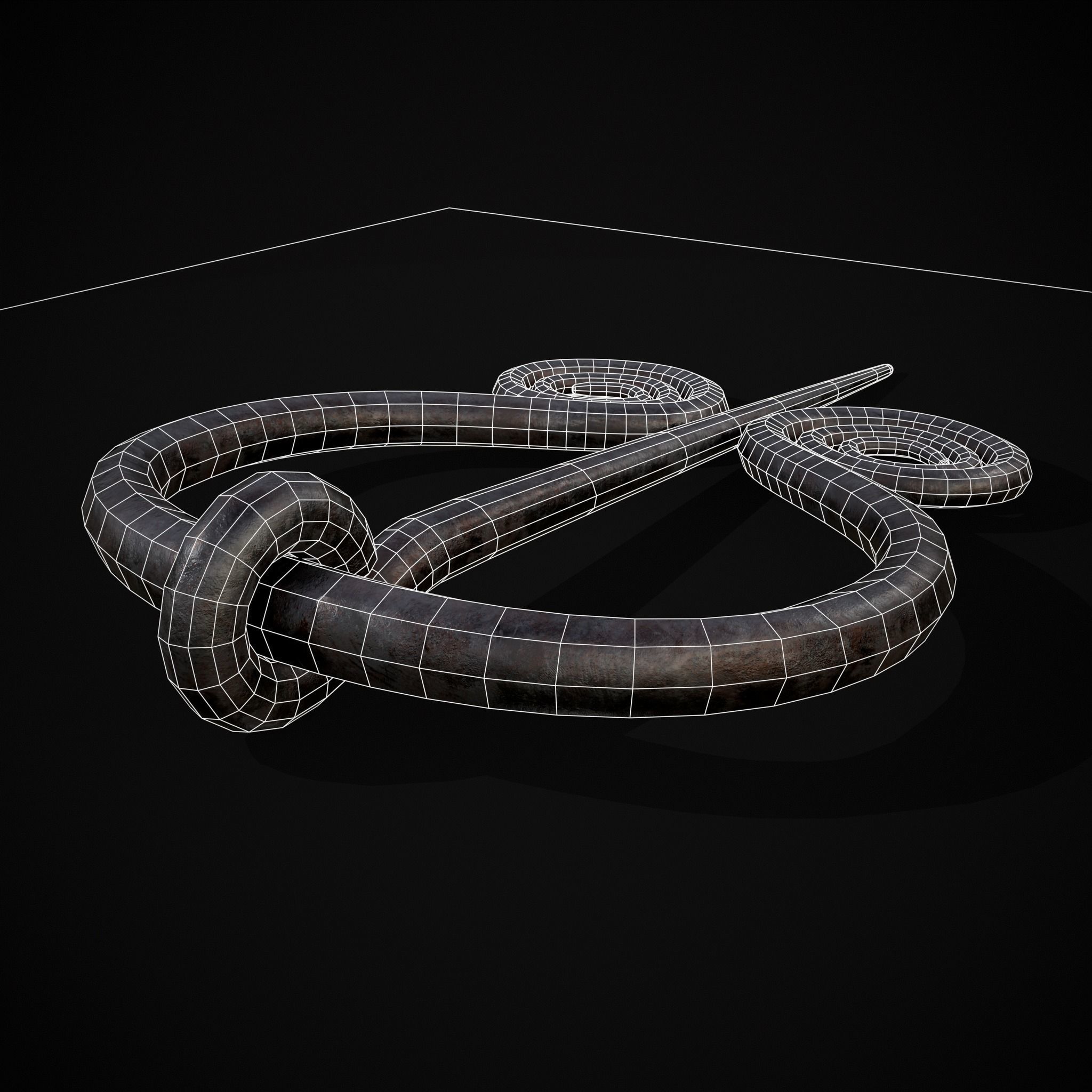 Medieval Hand Forged Iron Brooch Low-poly 3D model_22