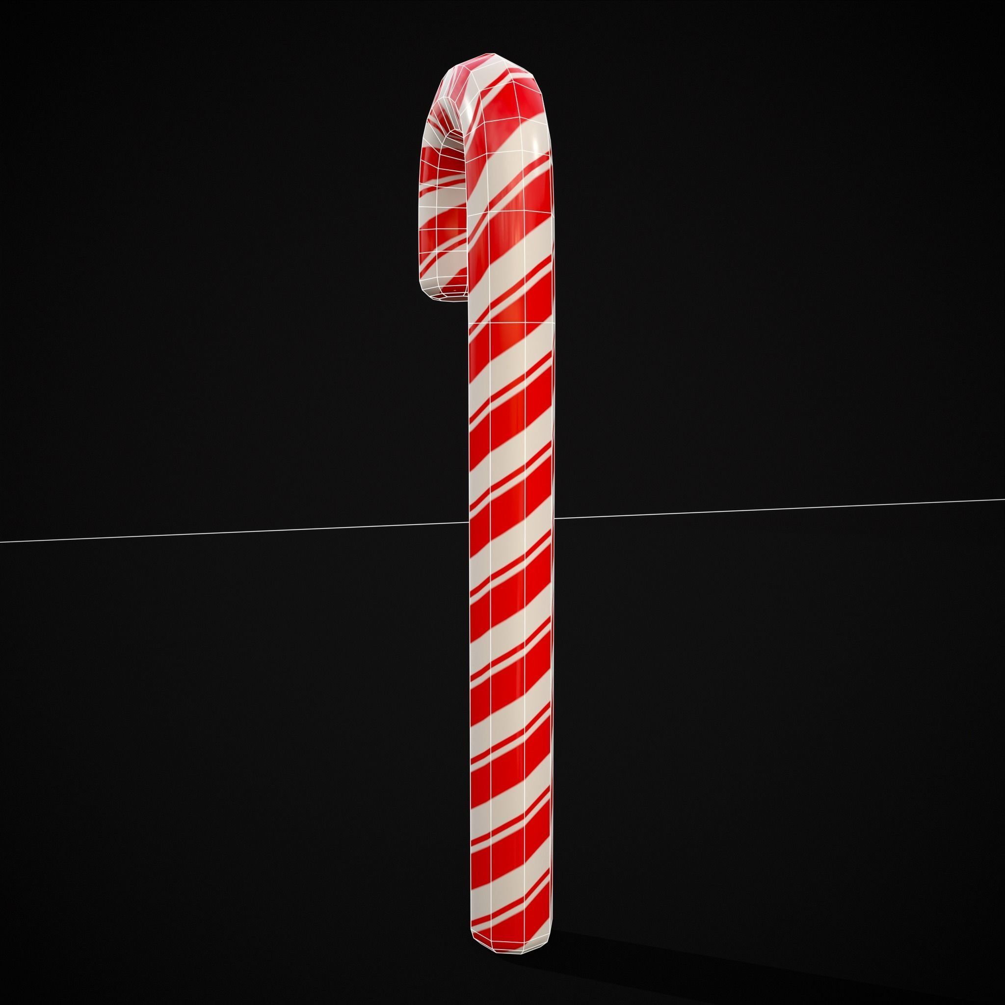 Candy Cane Low-poly 3D model_20