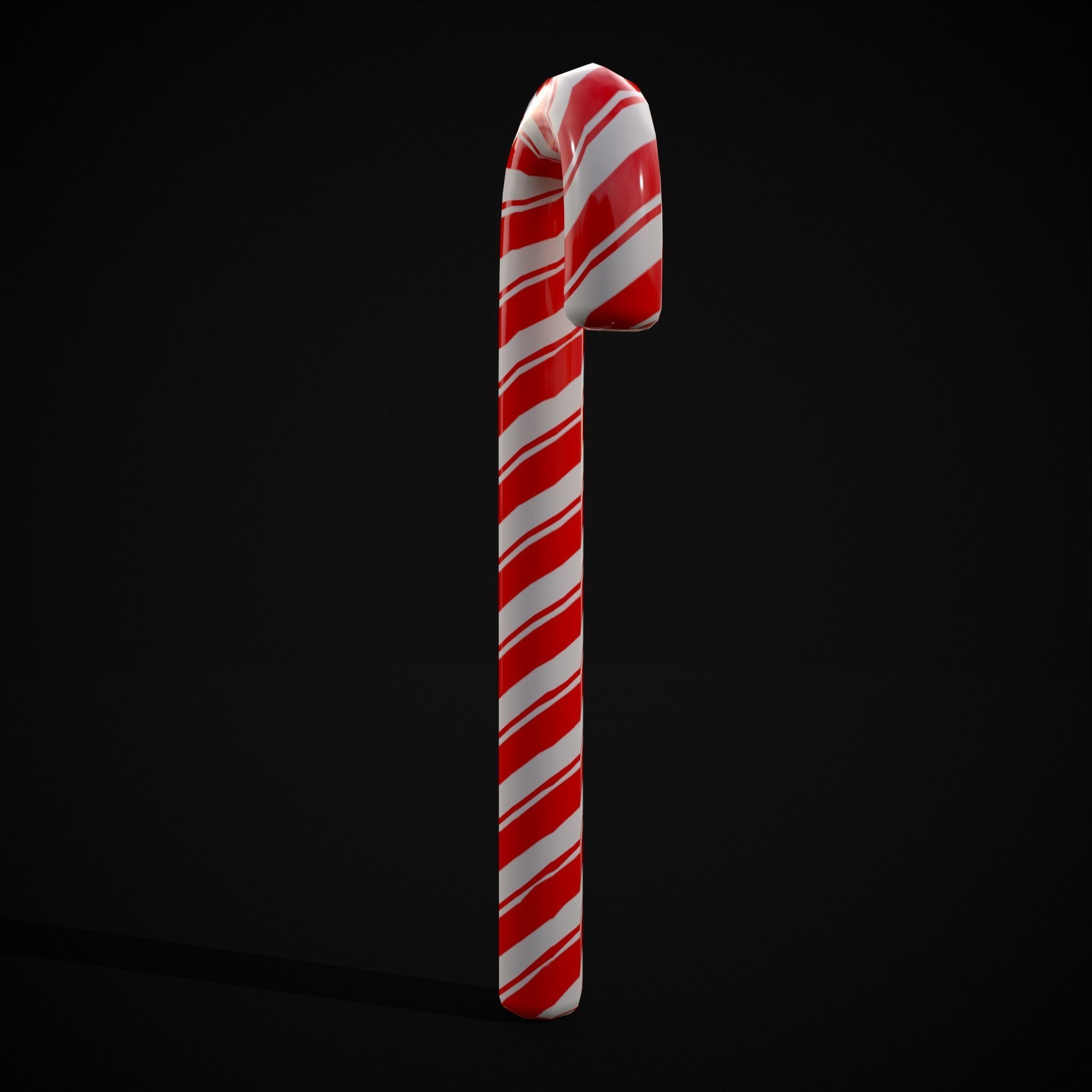 Candy Cane Low-poly 3D model_9