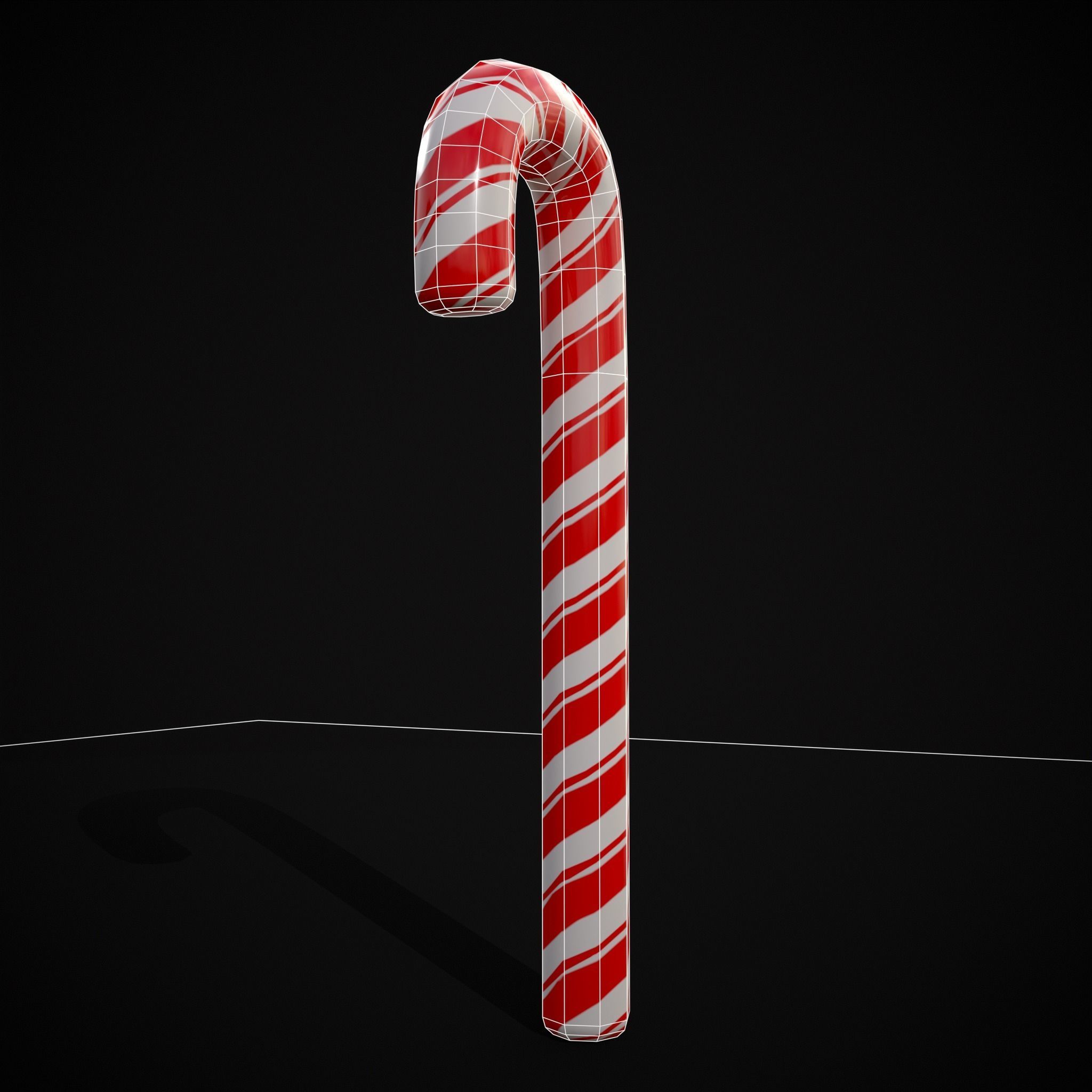 Candy Cane Low-poly 3D model_18