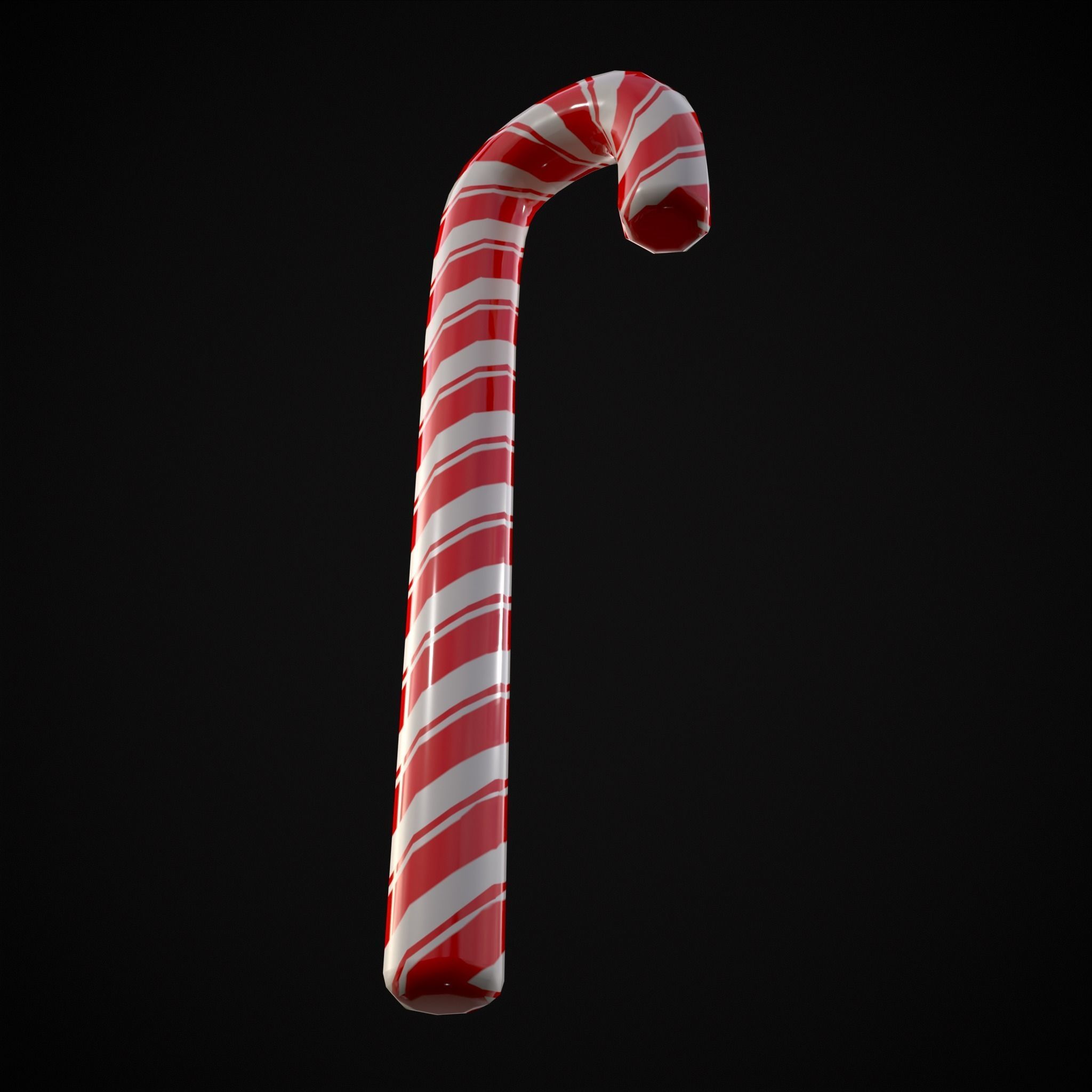 Candy Cane Low-poly 3D model_11