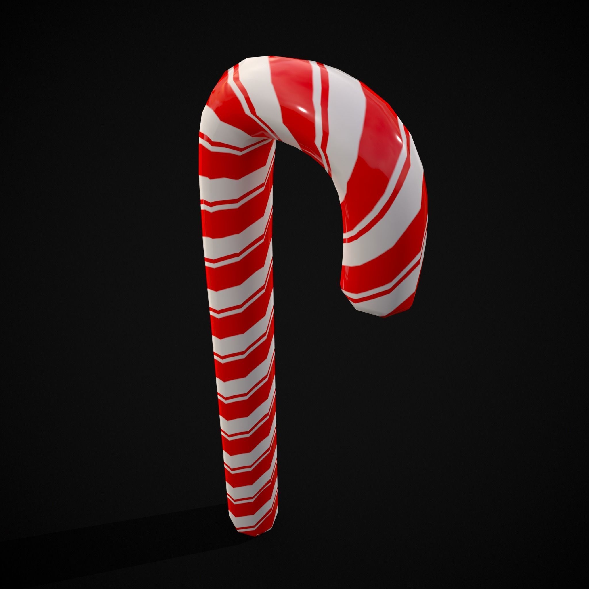 Candy Cane Low-poly 3D model_15