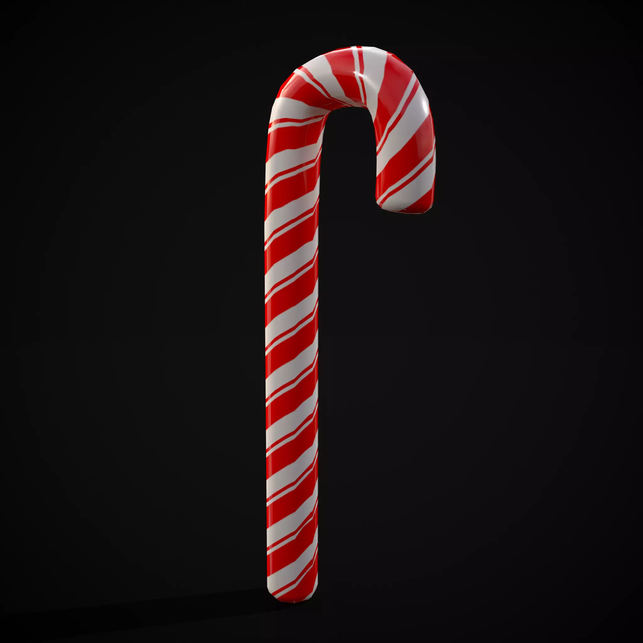 Candy Cane Low-poly 3D model_0
