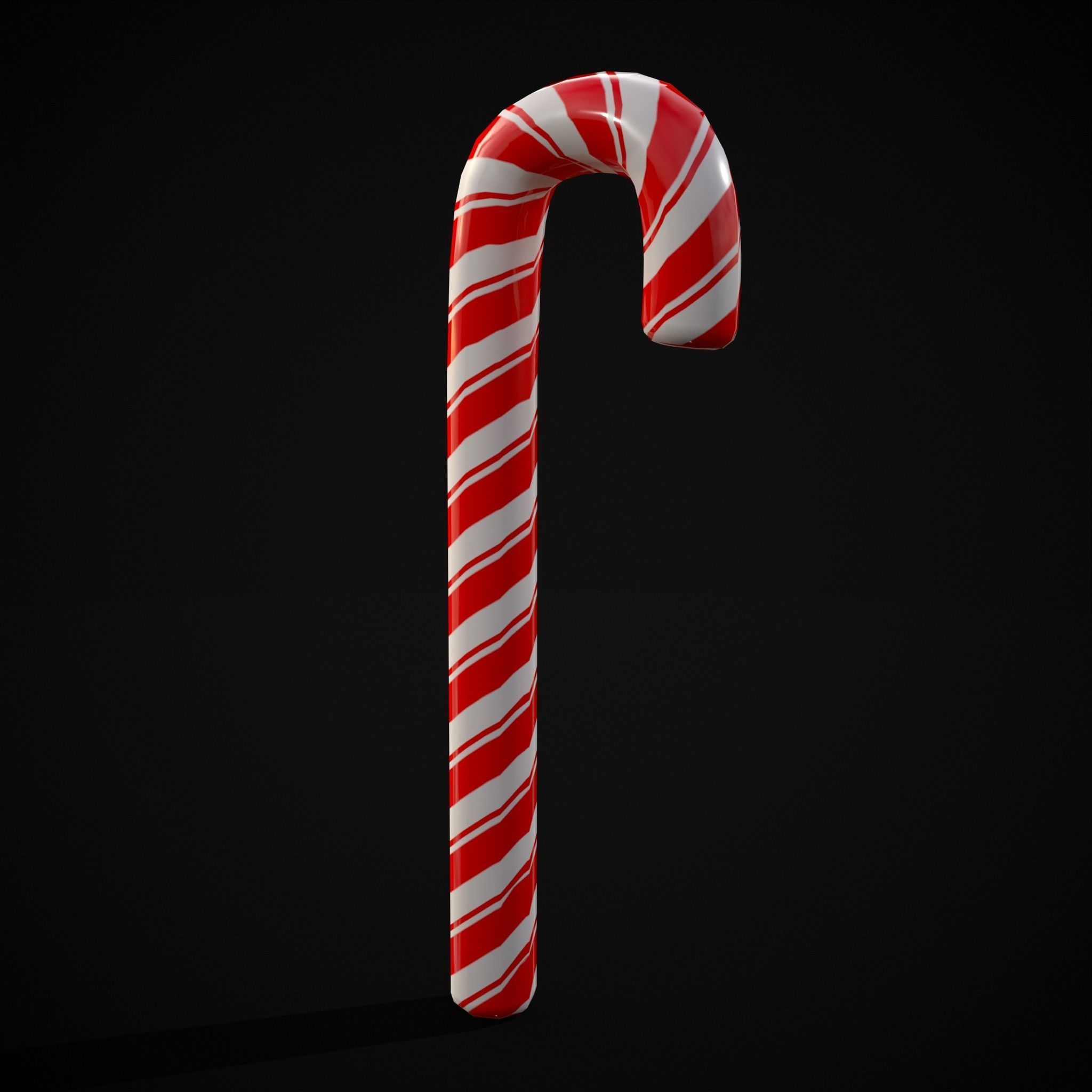 Candy Cane Low-poly 3D model_25