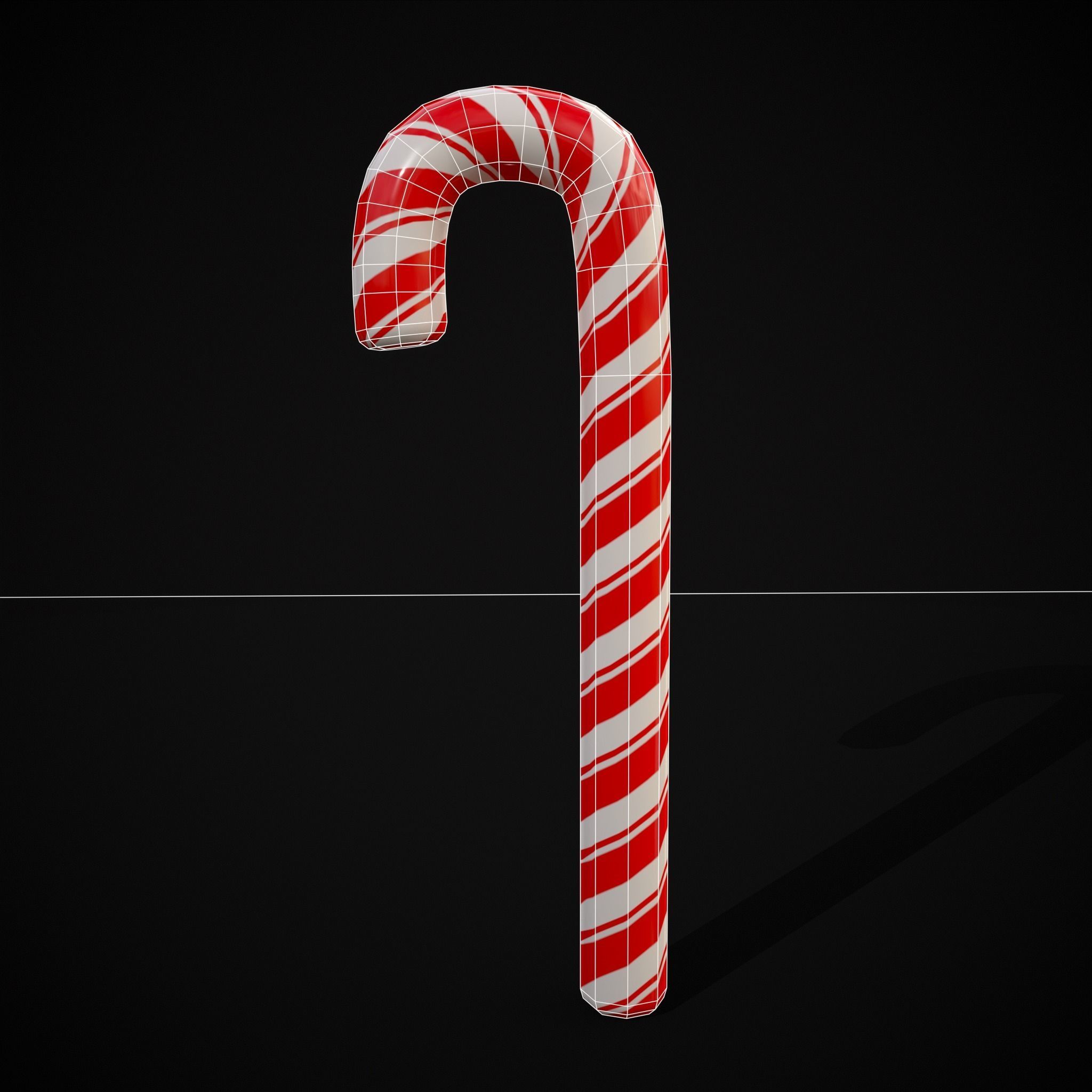 Candy Cane Low-poly 3D model_14