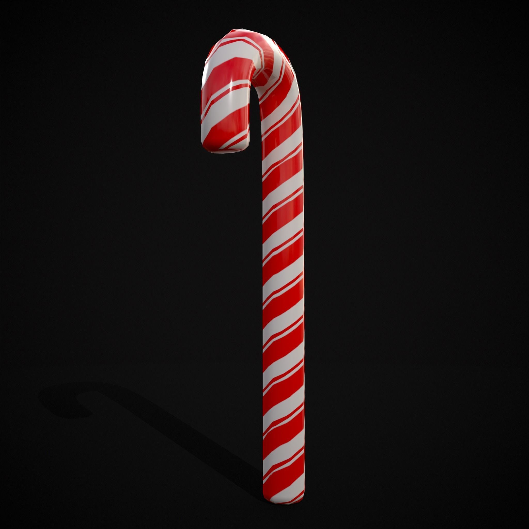 Candy Cane Low-poly 3D model_17