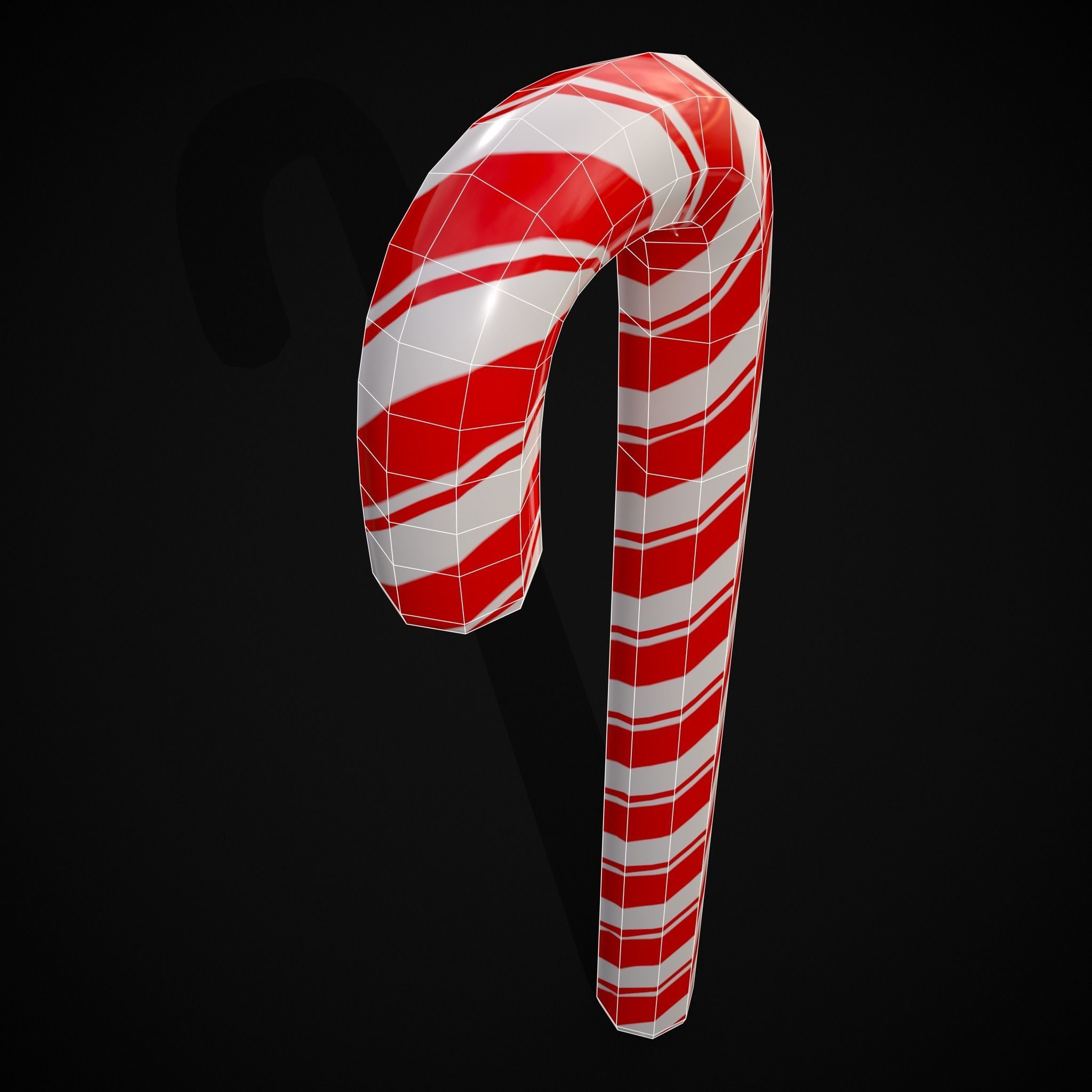 Candy Cane Low-poly 3D model_24