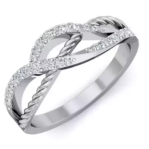 Ring - 7 elegant diamond gold